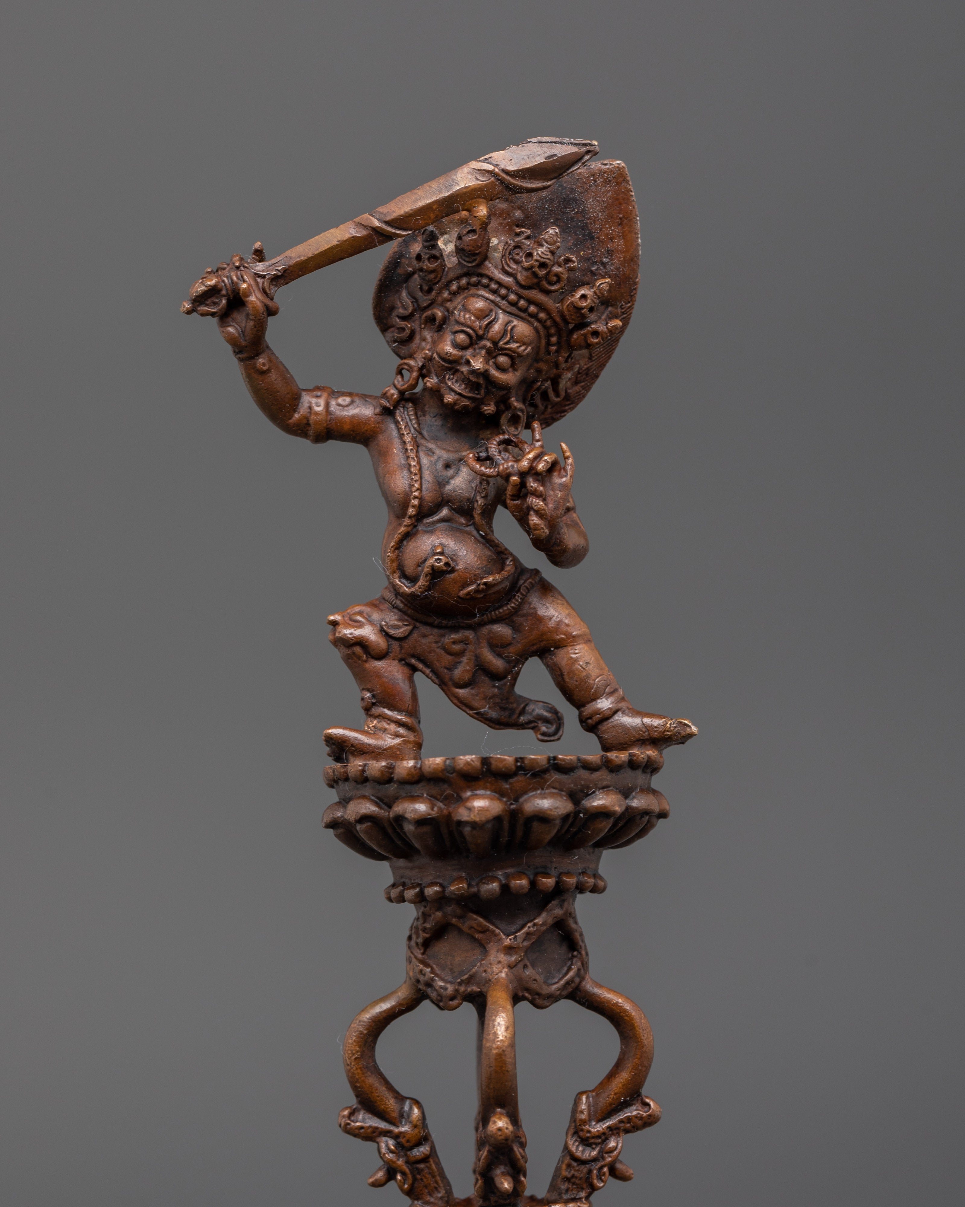 Oxidized Buddhist Phurba | Tibetan Ritual Tool