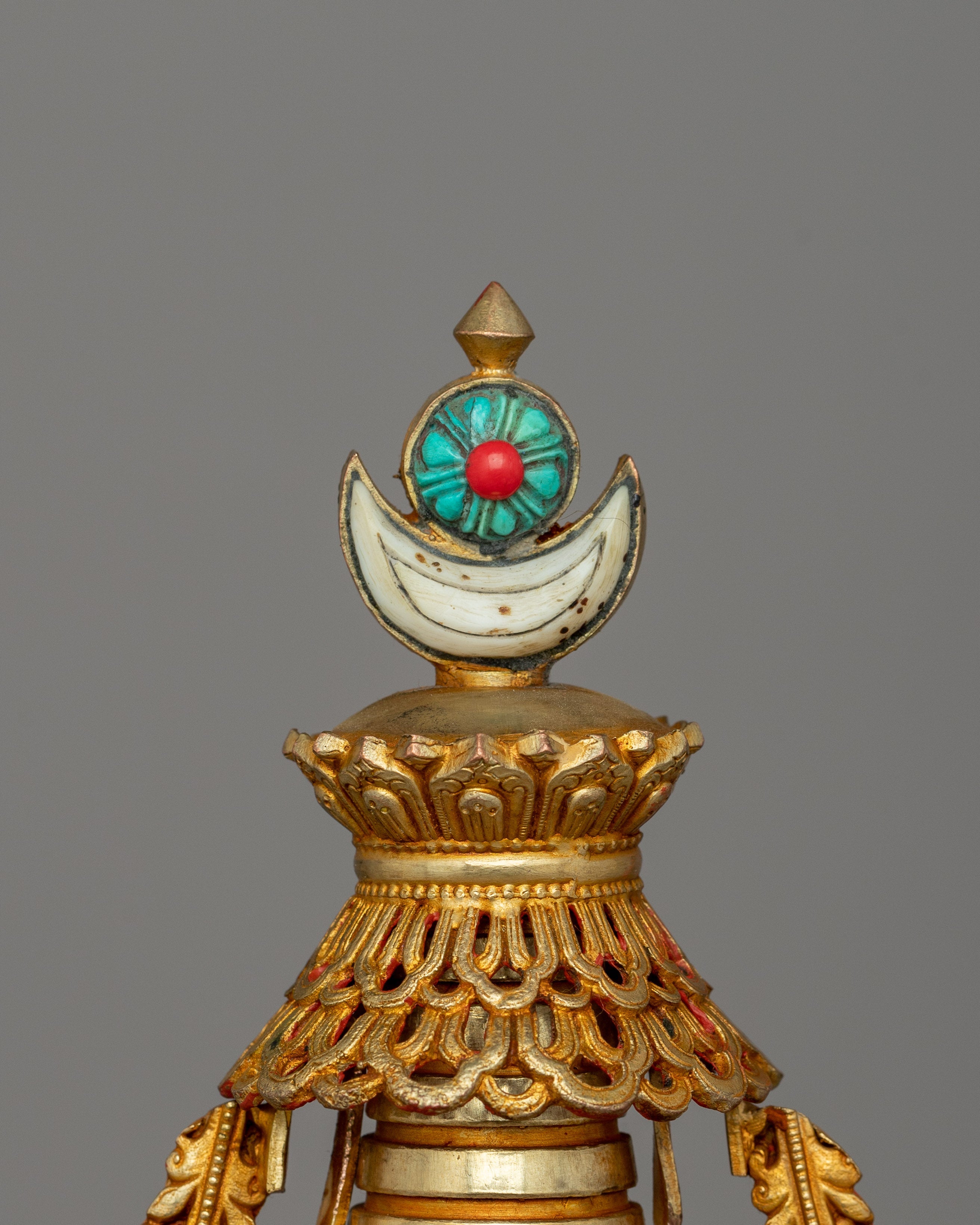 Gold Plated Stupa for Shrine | Himalayan Chorten
