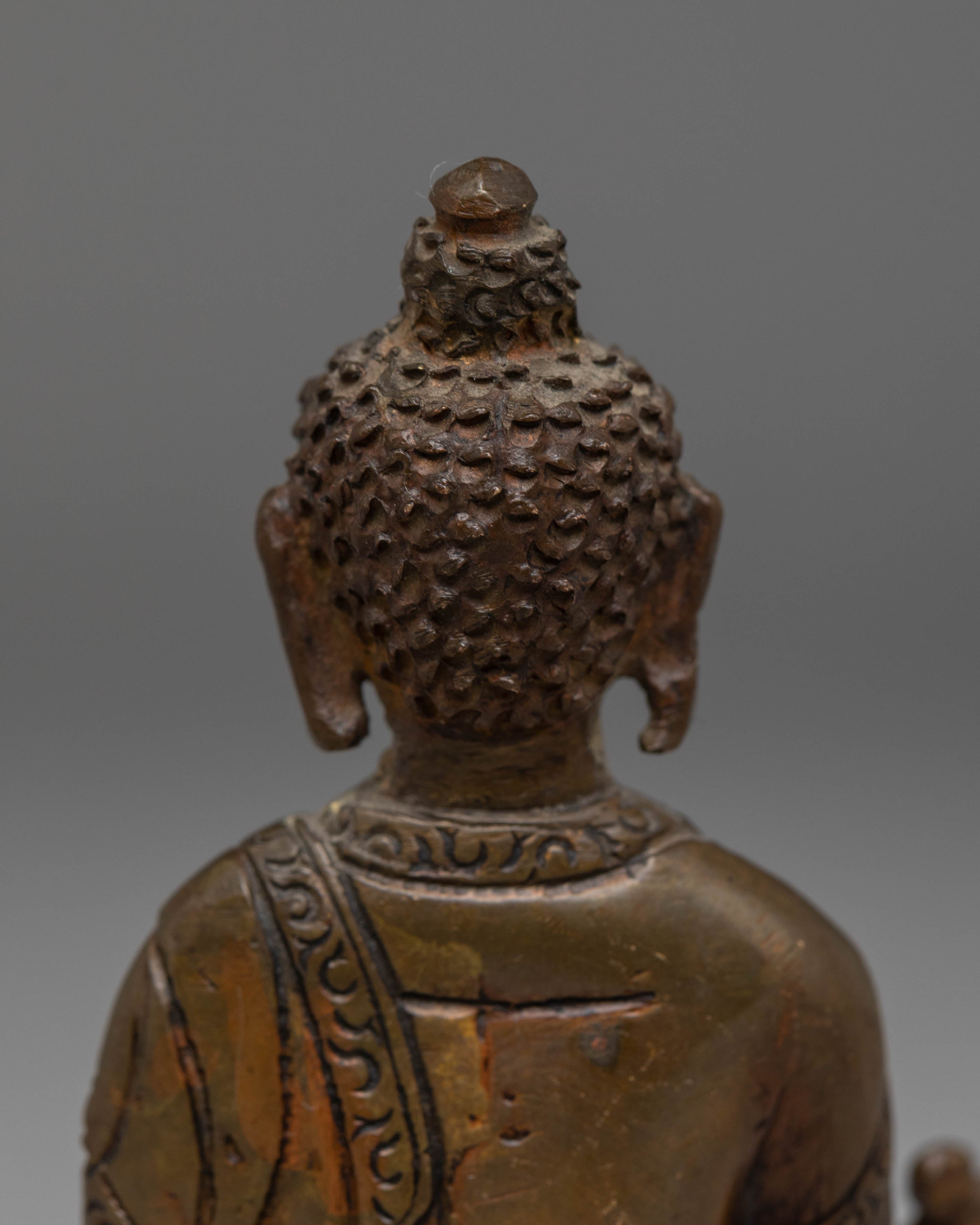 Oxidized Copper Statue of Medicine Buddha | Healing Buddha Sculpture
