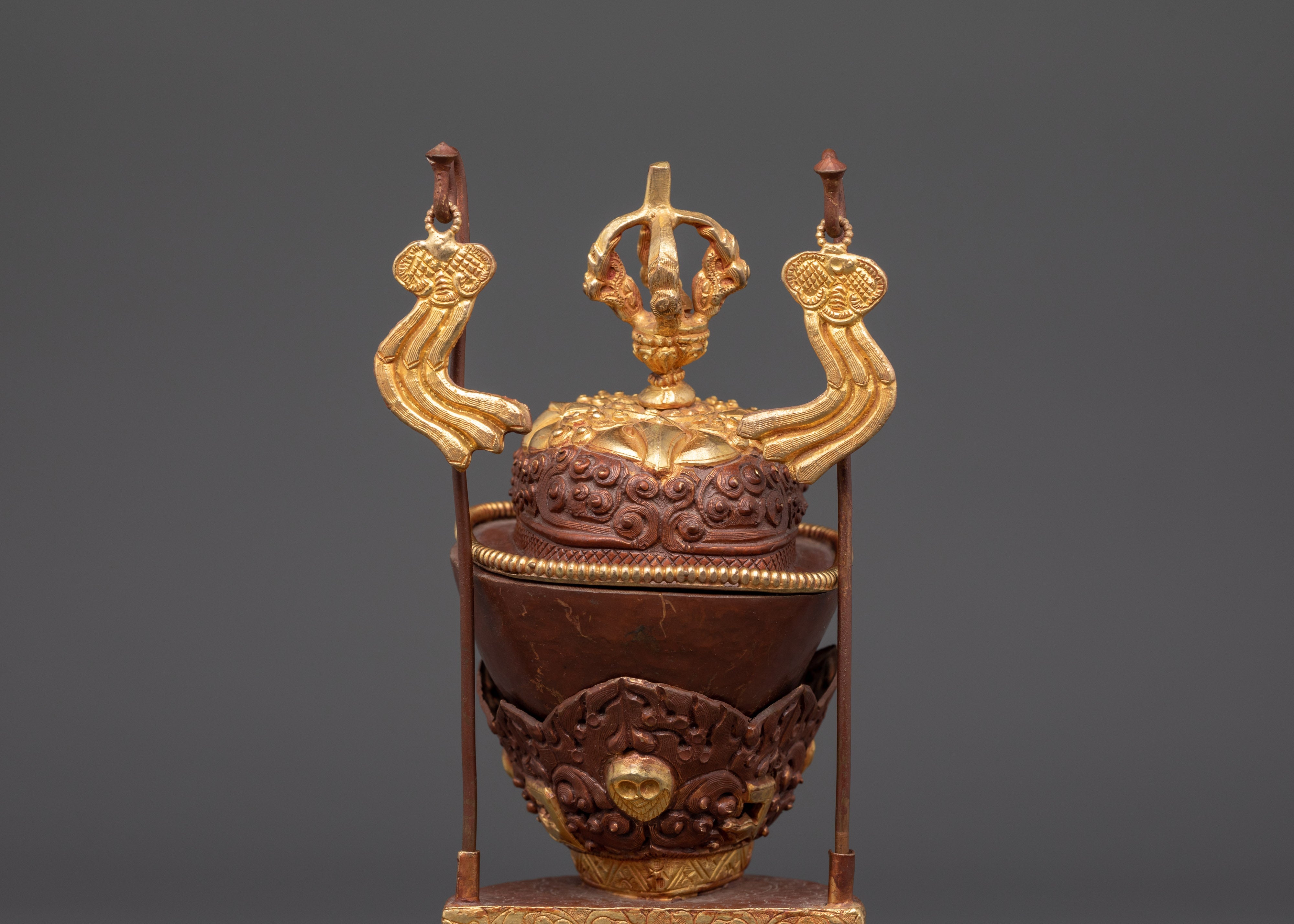 Handcrafted Tibetan Kapala Skull Cup | Buddhist Ritual Offering Vessel