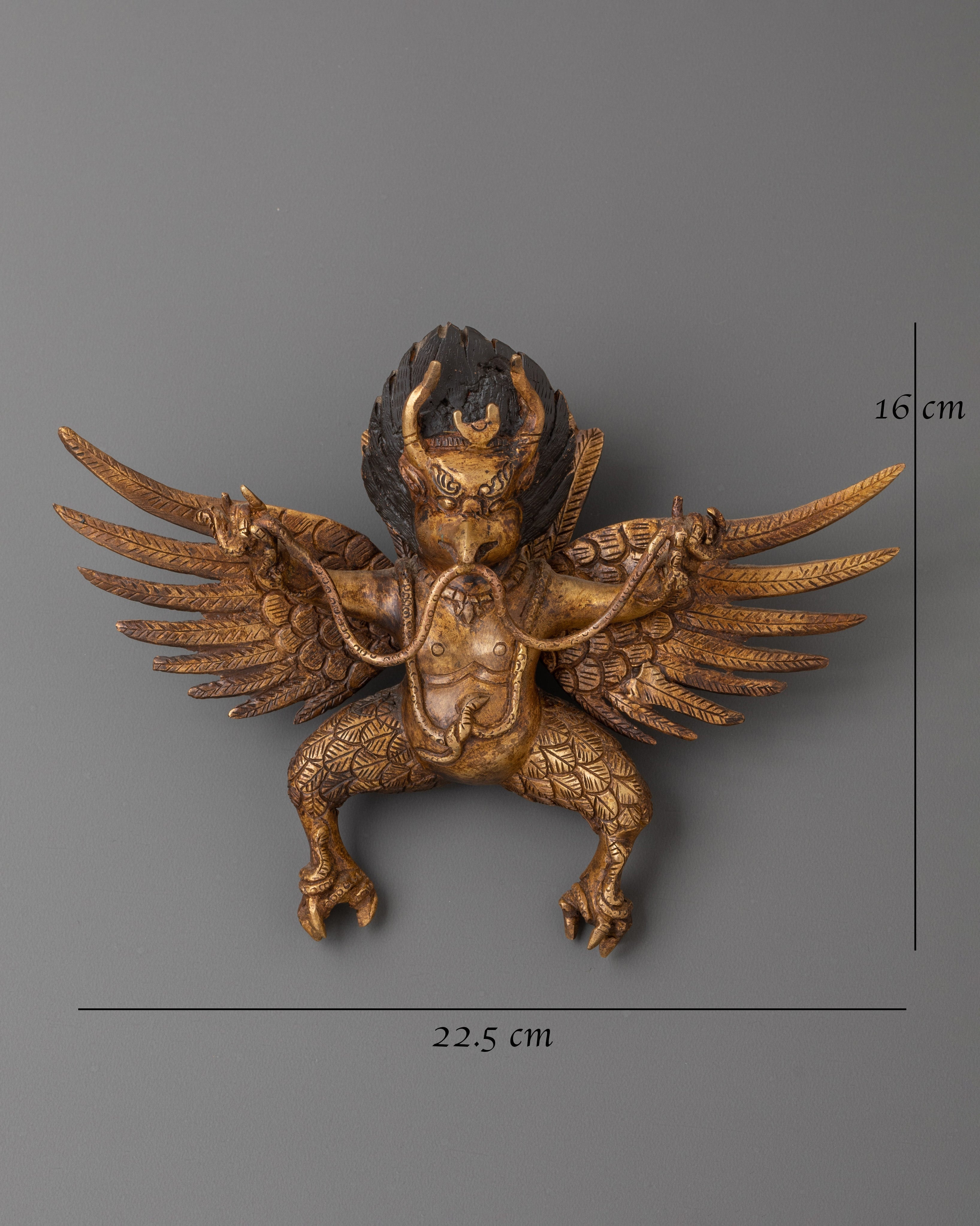 Sacred Garuda Decorative Wall Art | Gold-Plated Hindu Mythological Sculpture