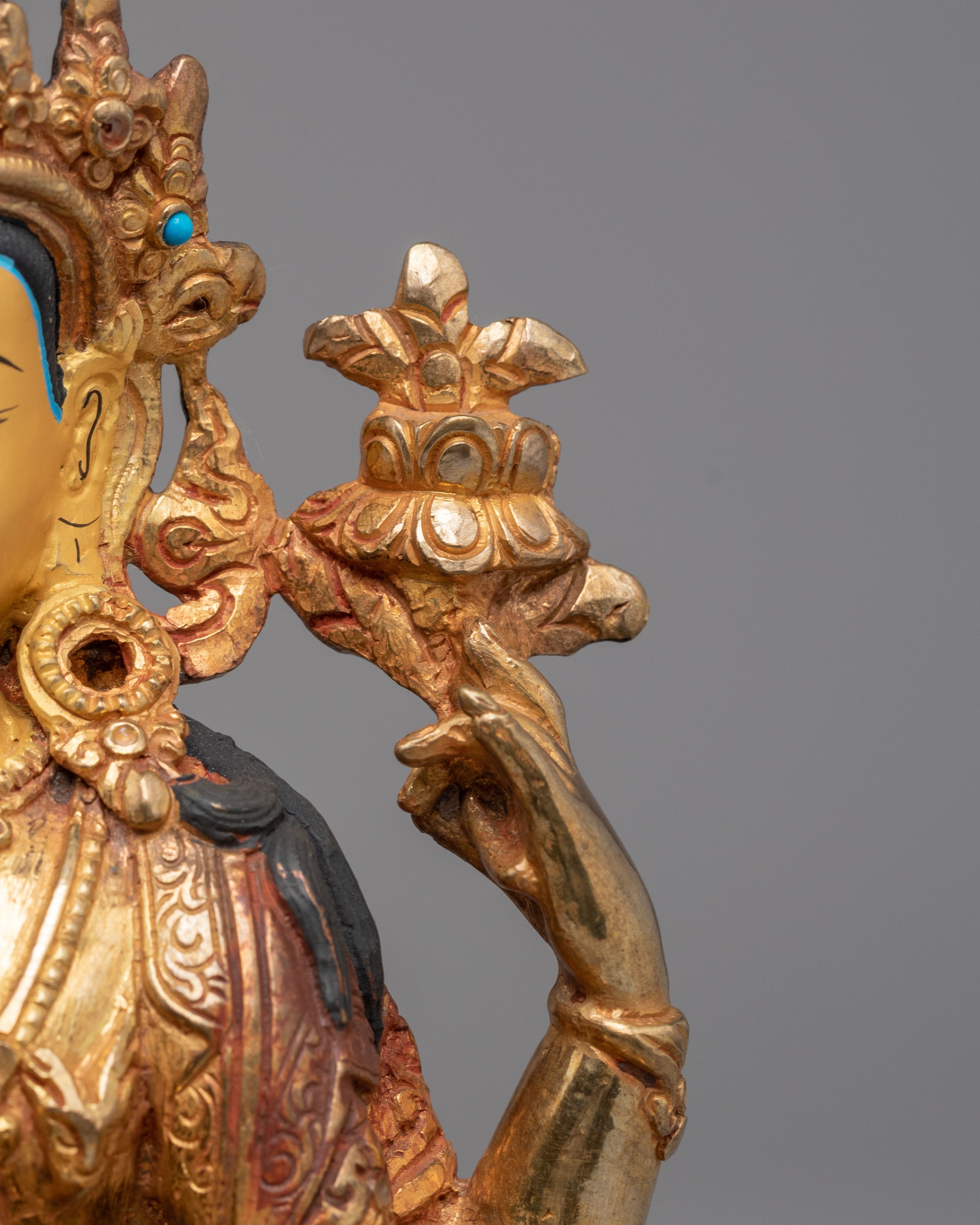 Bodhisattva Chenrezig Sacred Statue | Gold Plated Chenrezig