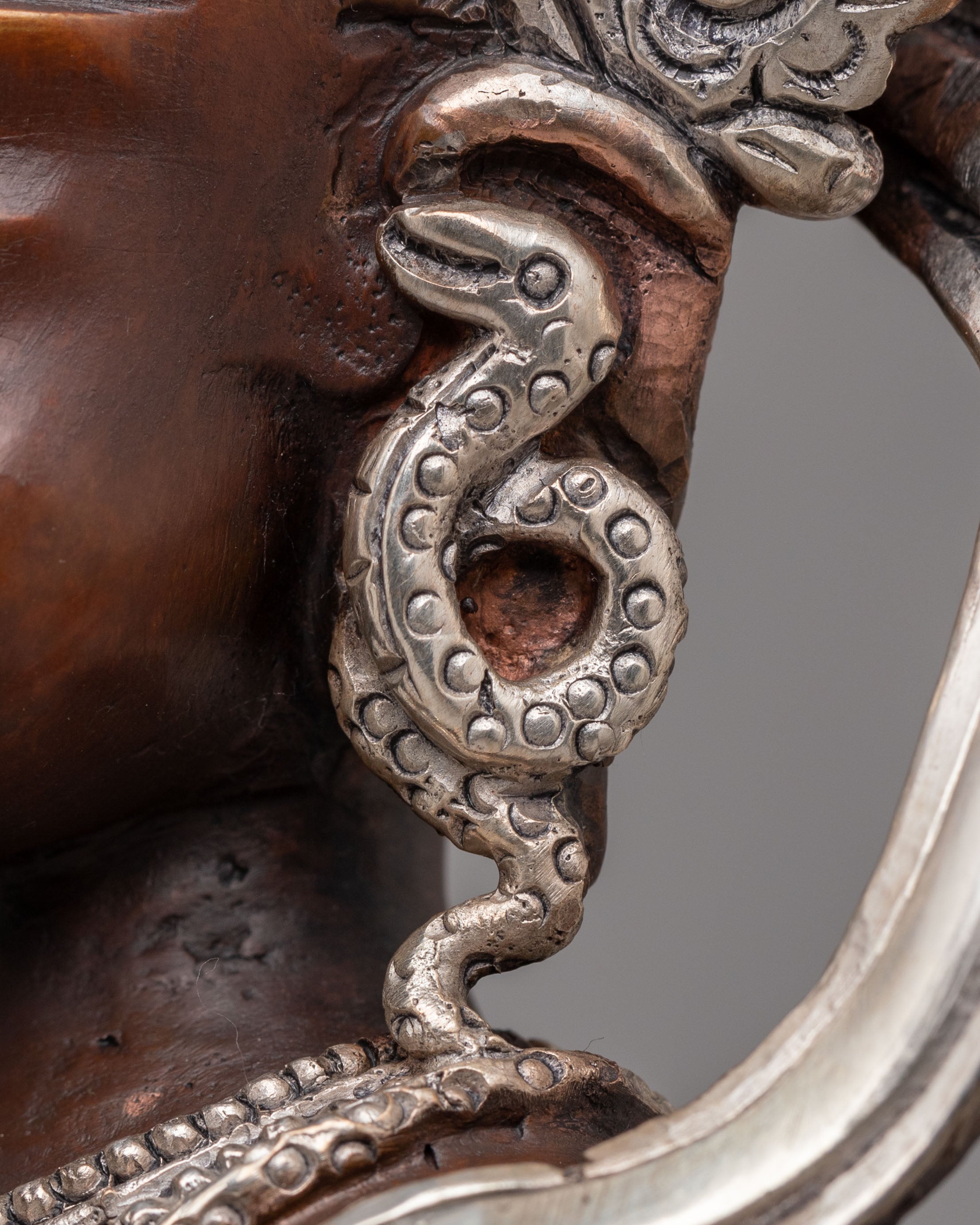 Handcrafted Lord Ganesha Statue | Oxidized Copper Body with Silver Plating