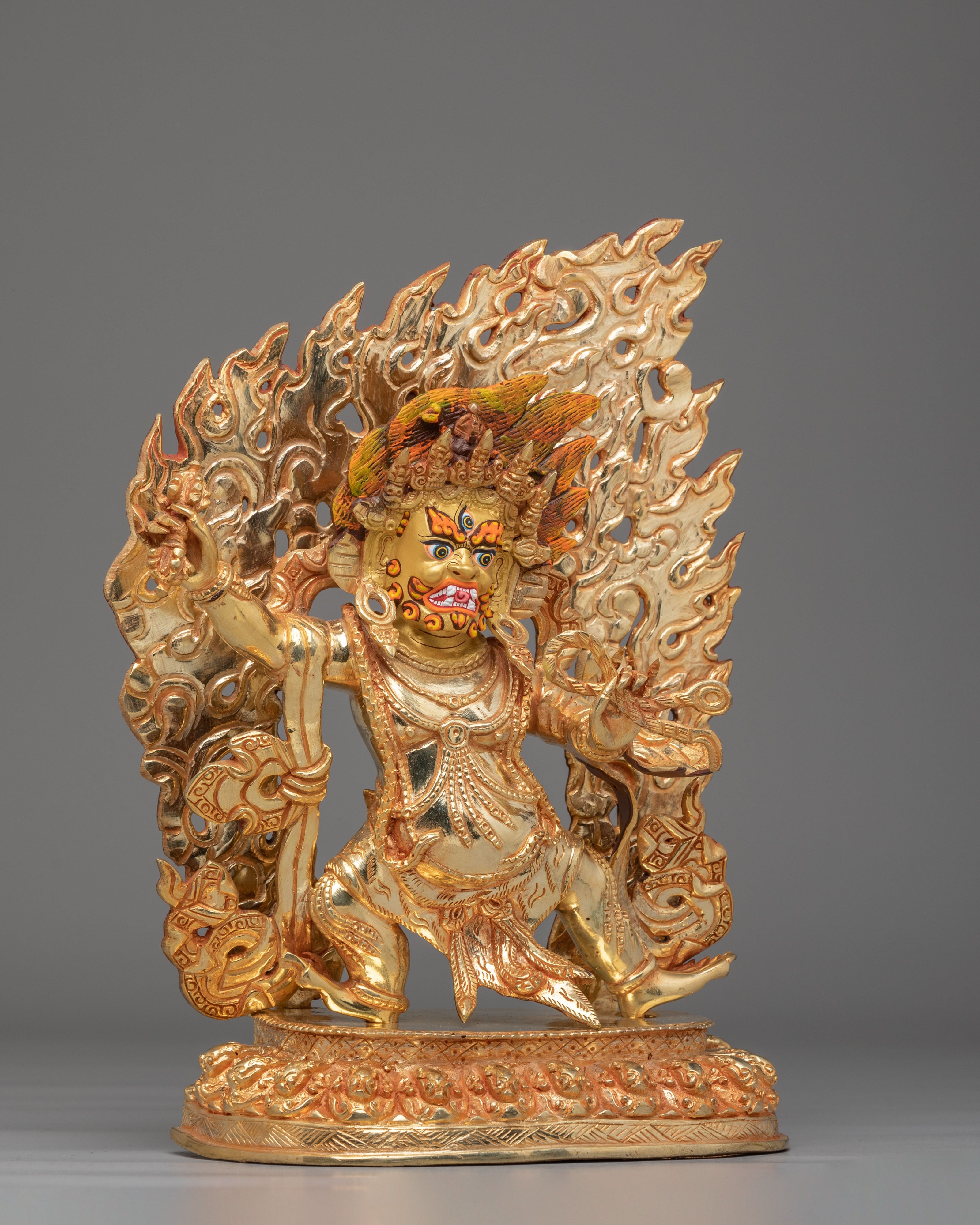 Tibetan Altar Vajrapani Sculpture | Buddhist Protector Deity