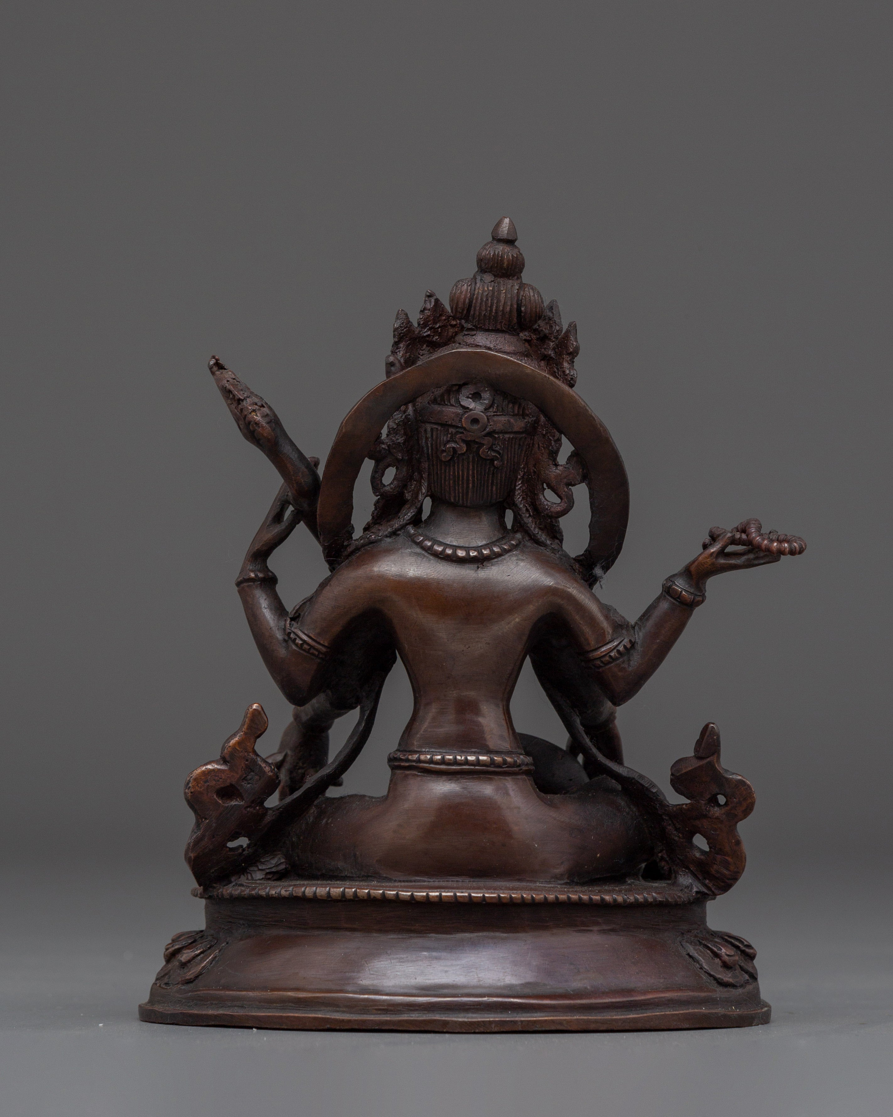 Saraswati Copper Sculpture of the Goddess of Wisdom | Divine Blessings for your Space