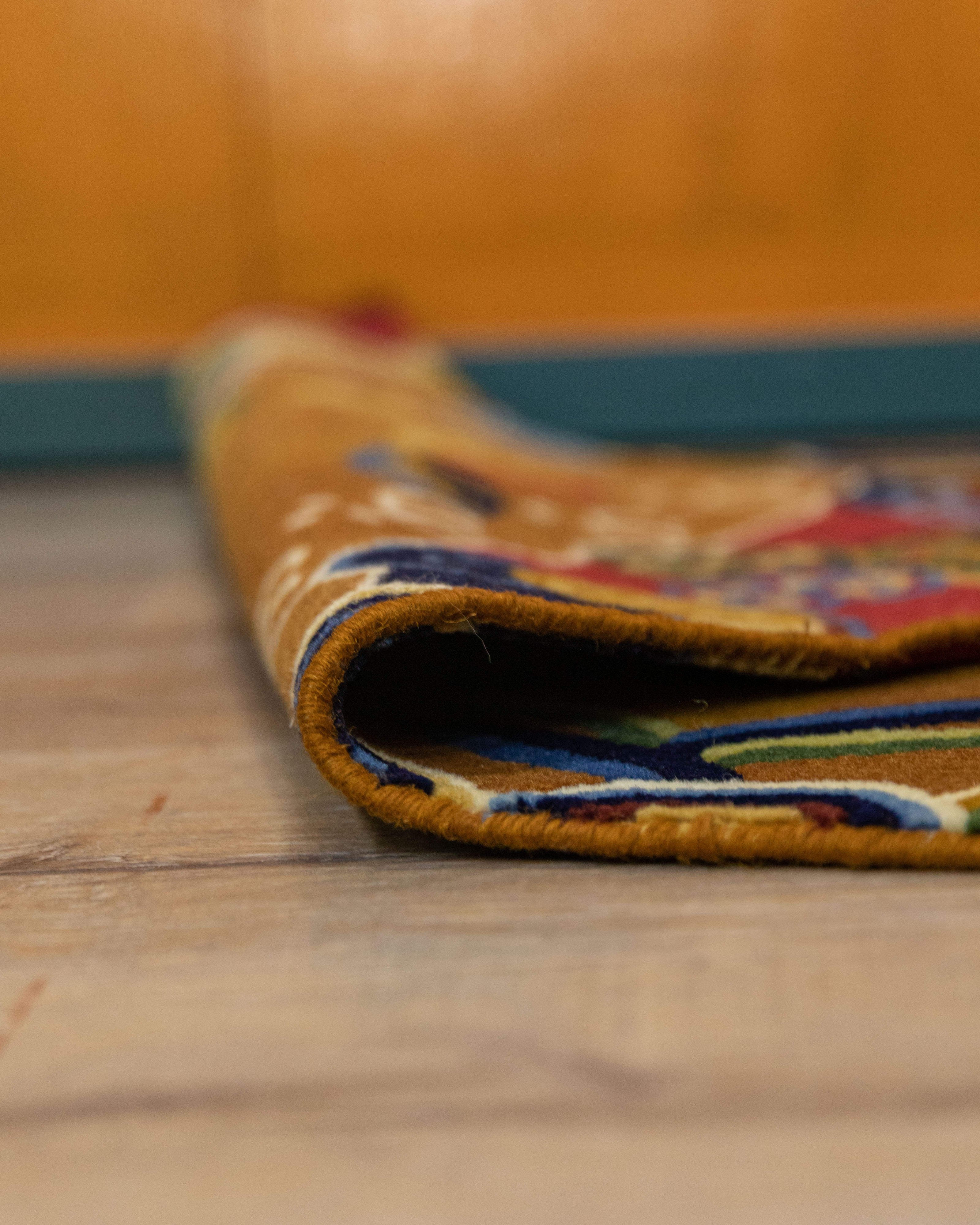 Handcrafted Floral Knotted Rug | Wool Carpet with Elegant Floral Design