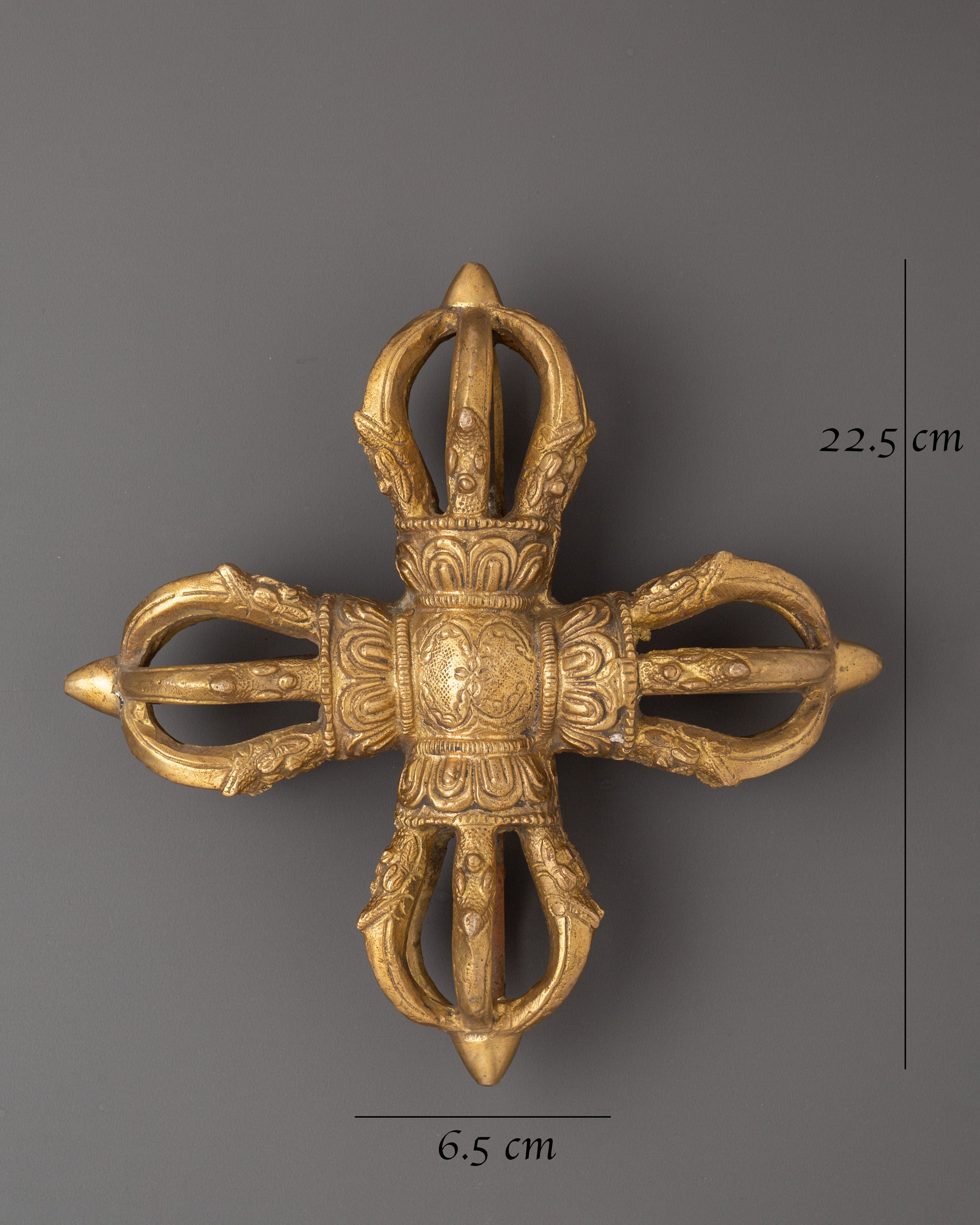 Brass Bishwo Vajra Double Dorje | Buddhist Altar Decor