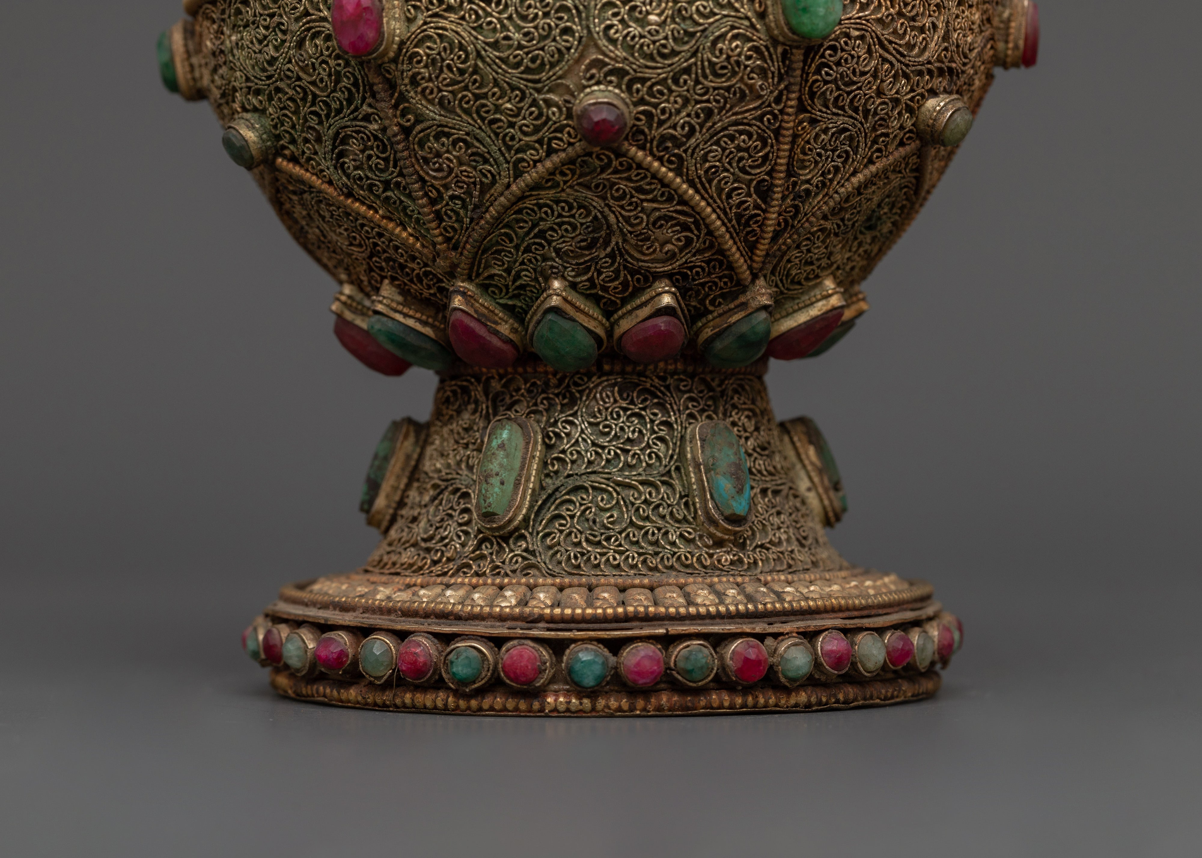 Handcrafted Copper Flower Vase | Electro Gold & Silver Plated Decorative Vase