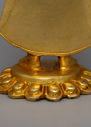 Gold Plated Dipankar Buddha statue | Ancient Buddha Figure