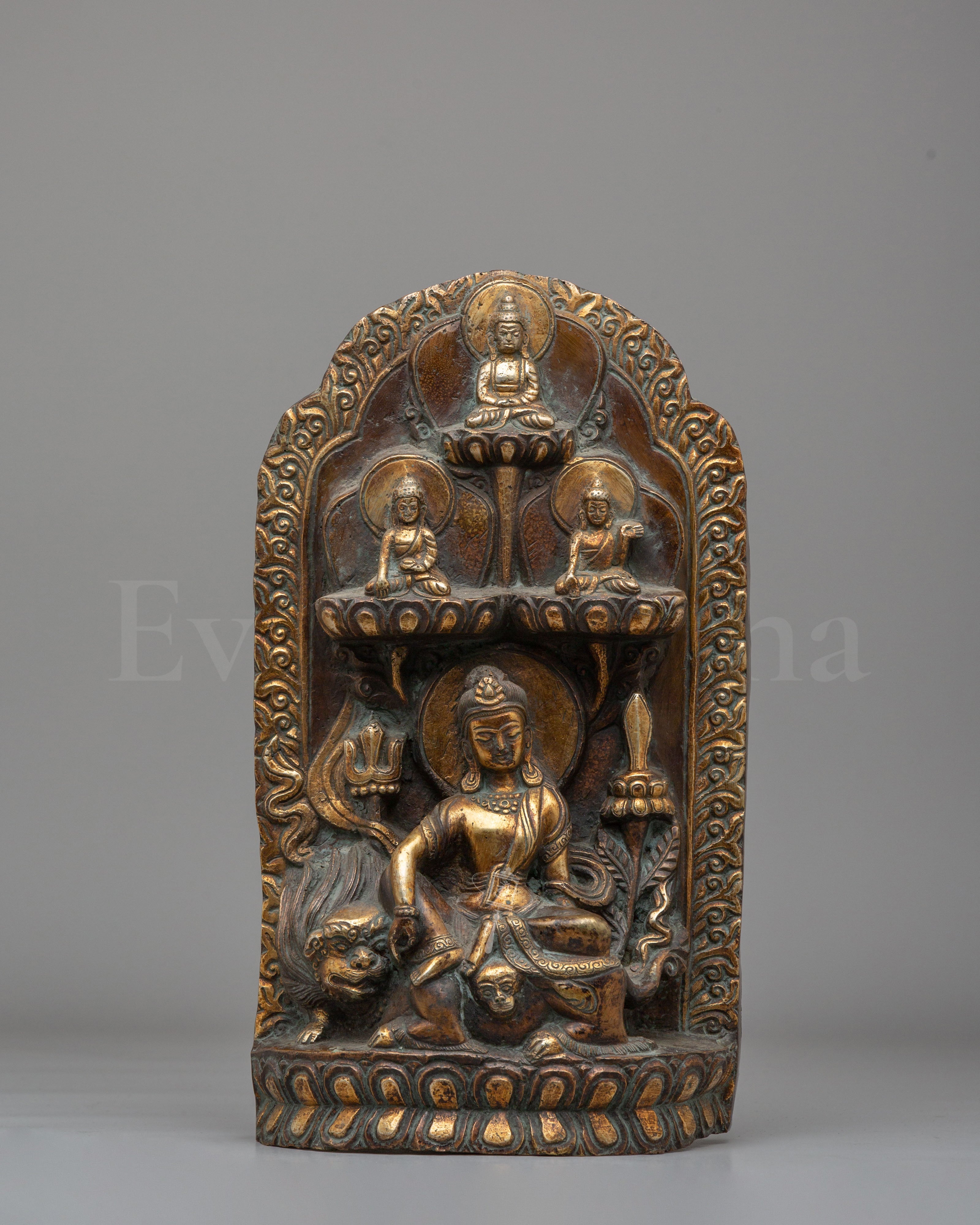 Tibetan Simhanada Lokeshvara Sculpture