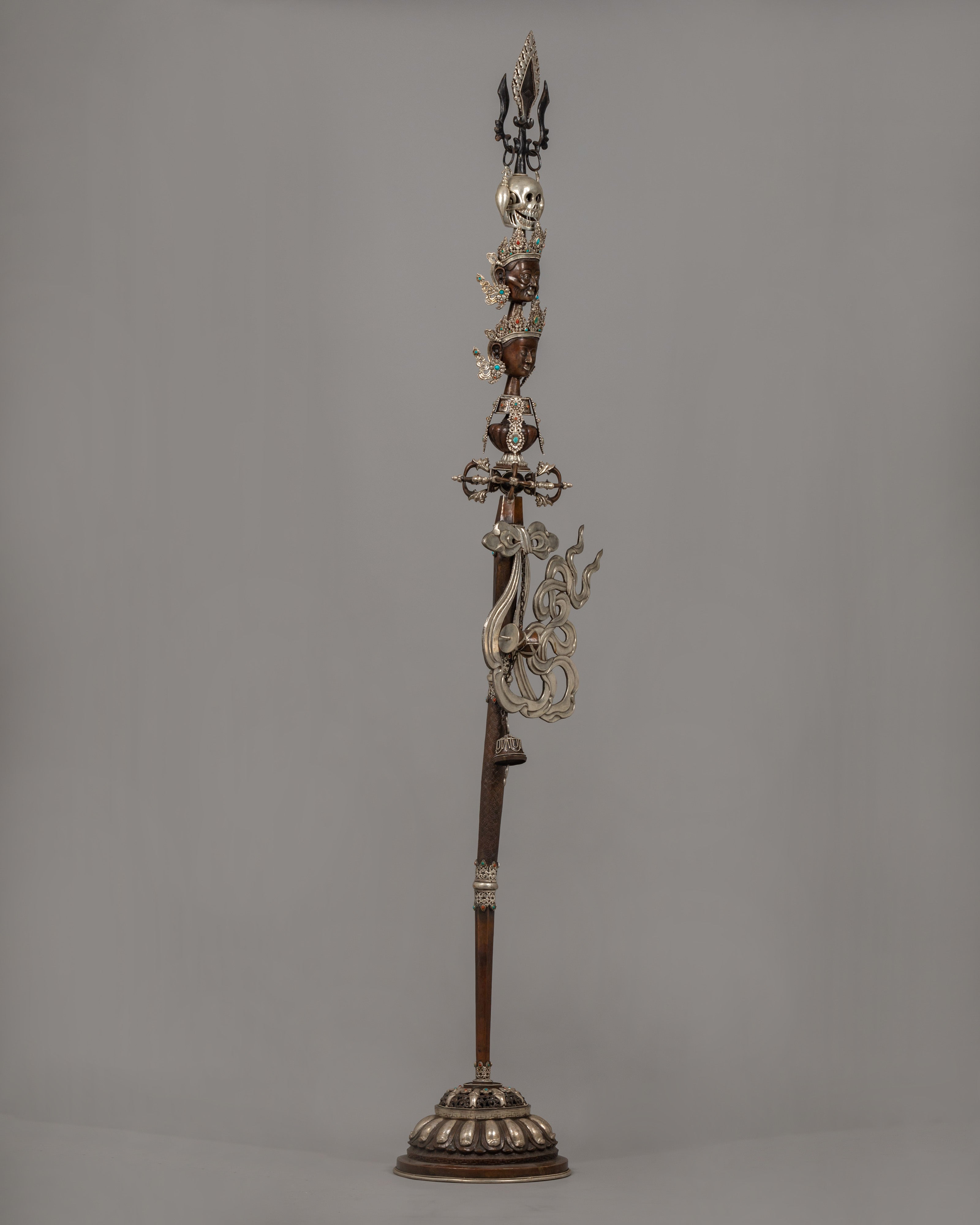 Sacred Khatvanga Staff for Buddhist Rituals | Buddhist Sacred Artifact
