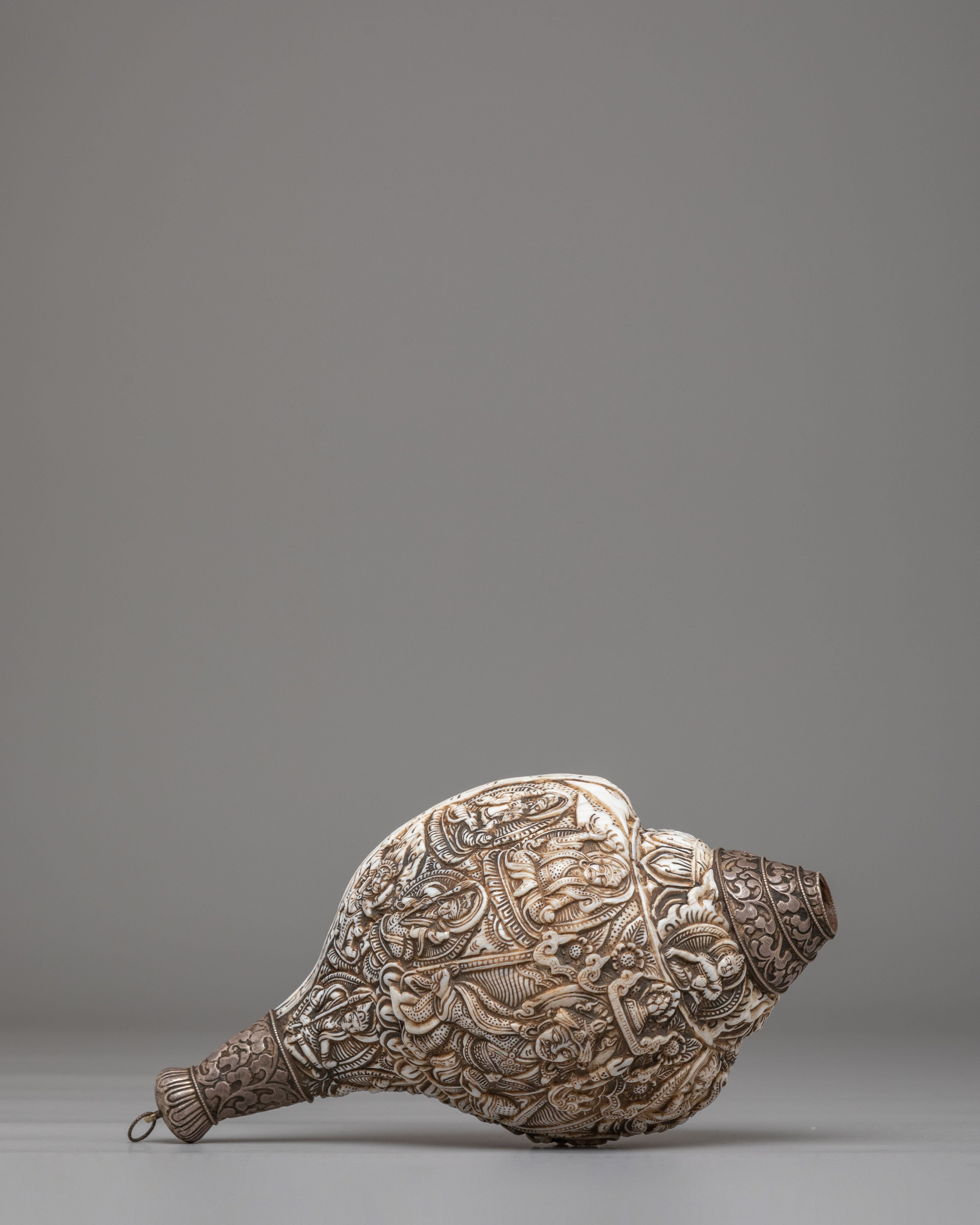 Guru Rinpoche Conch Shell | Tibetan Buddhist Ritual Tool