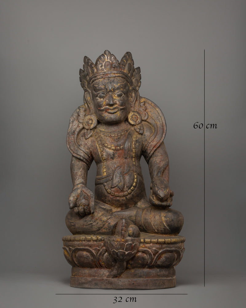 Dzambhala Seated on a Lotus Base | The Buddhist Deity of Wealth