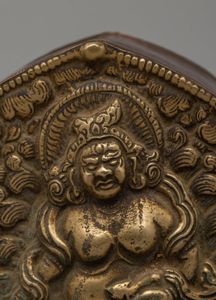 Ghau Box with Dzambhala Carving | A Sacred Ritual Box