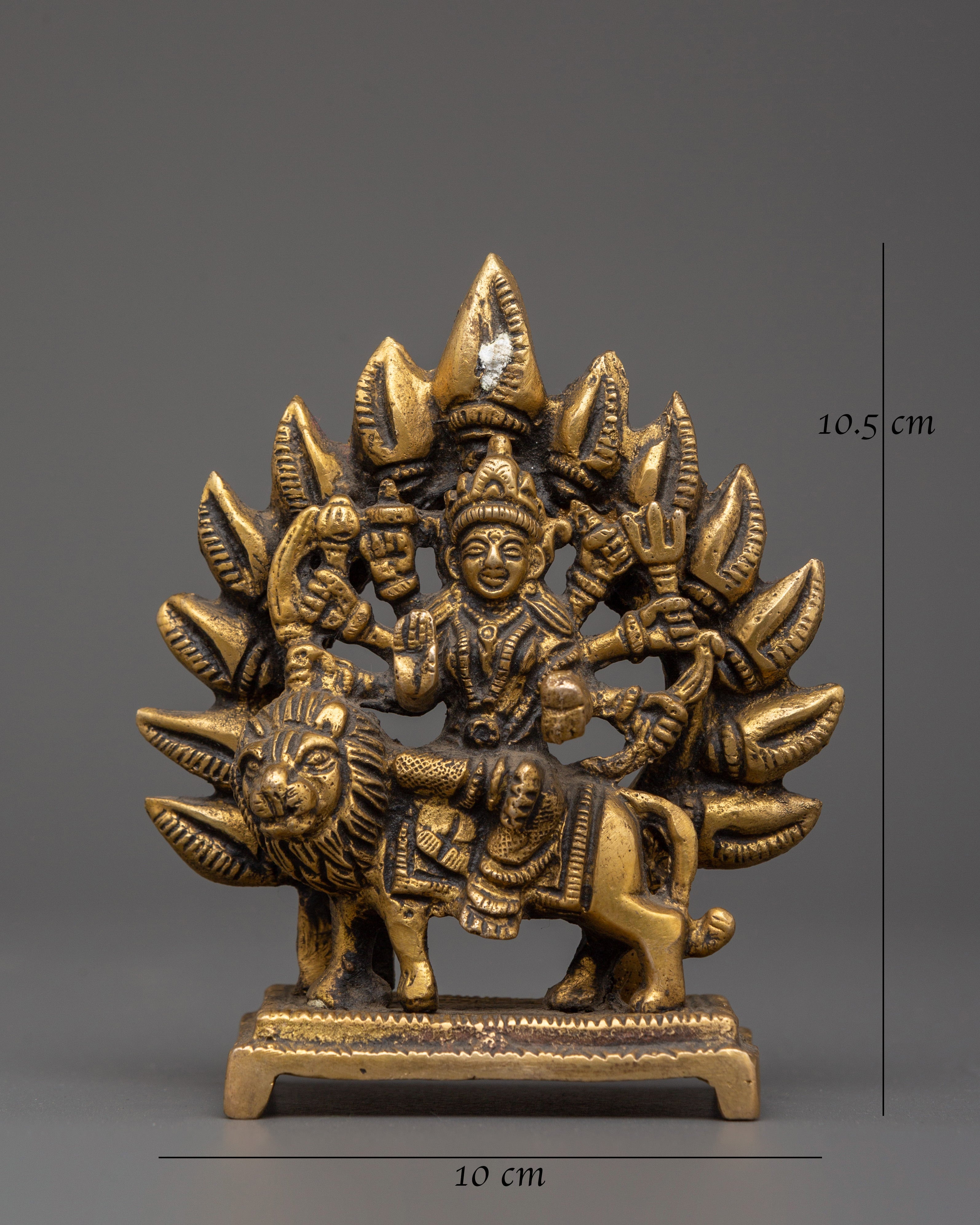 Brass Durga Statue on Lion | Home & Altar Decor
