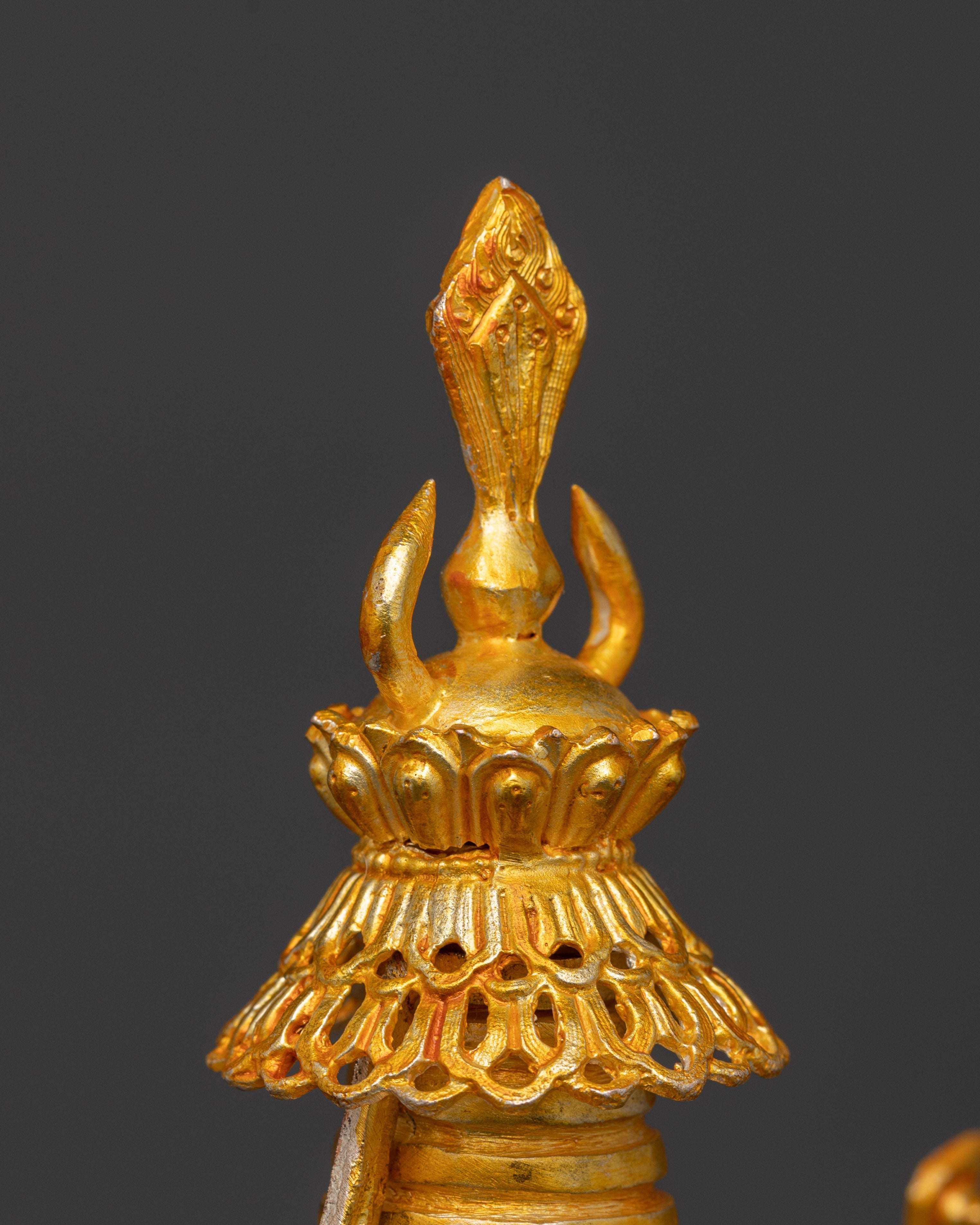 Vajrayana Stupa Art | Gold-Plated Copper Buddhist Altar