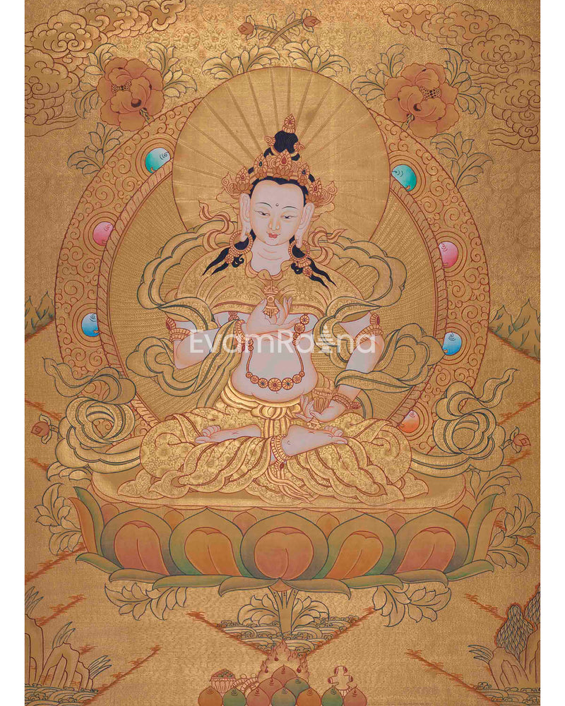 24K Gold Vajrasattva Thangka 