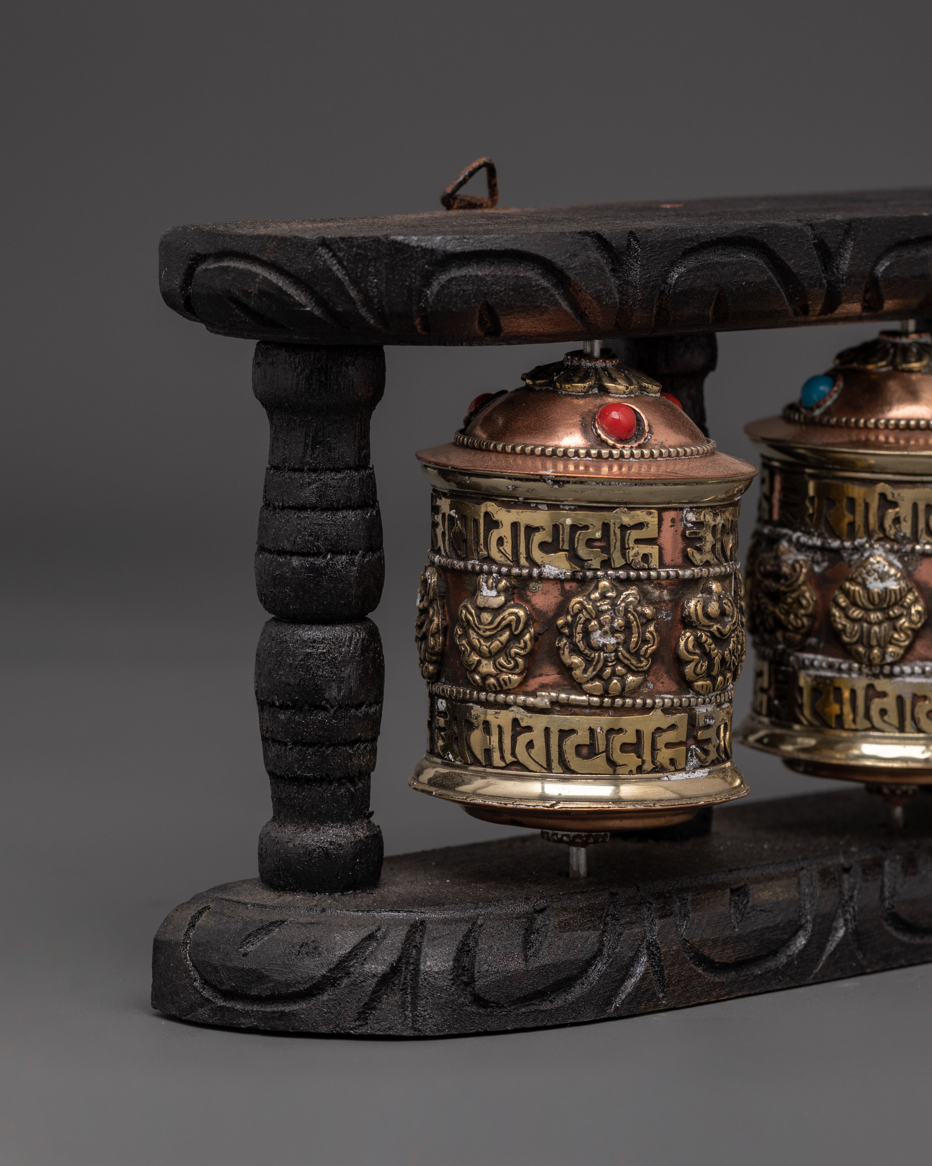 Handcarved Wooden Buddhist Prayer Wheel | For Mindful Meditation