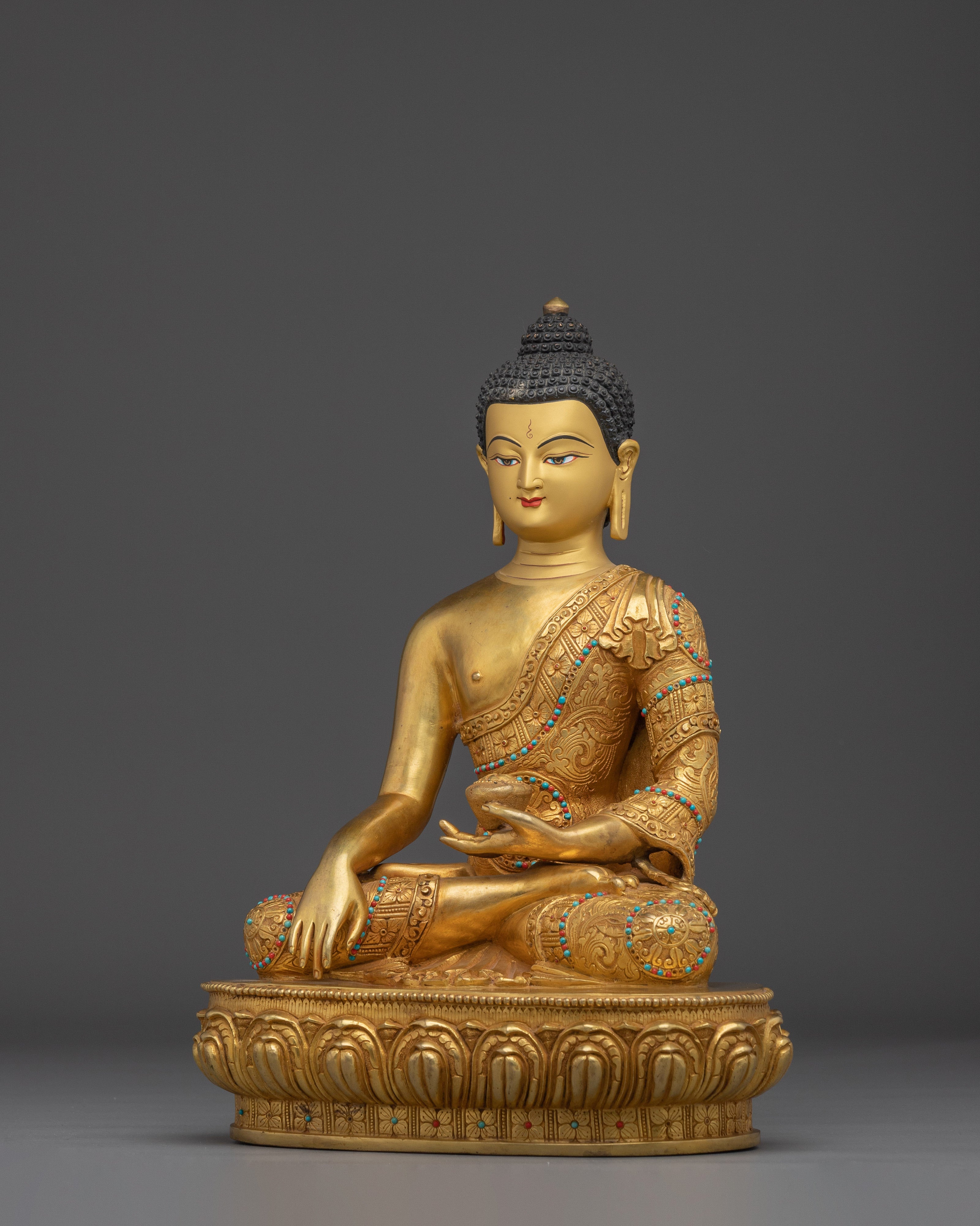 Historical Gautama Buddha Golden Handmade Statue