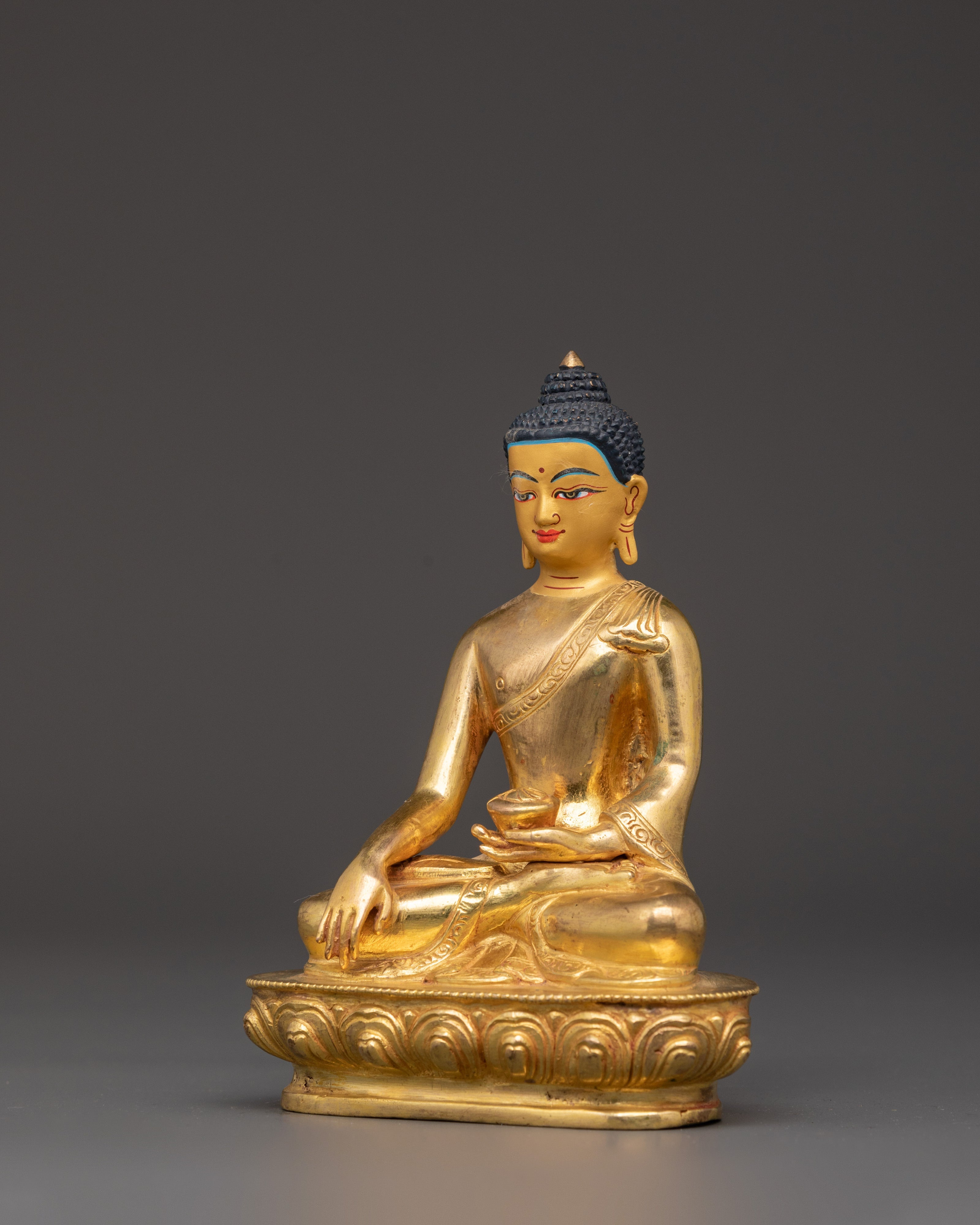 Gold-Plated Copper Shakyamuni Buddha | For Home Altar Decor