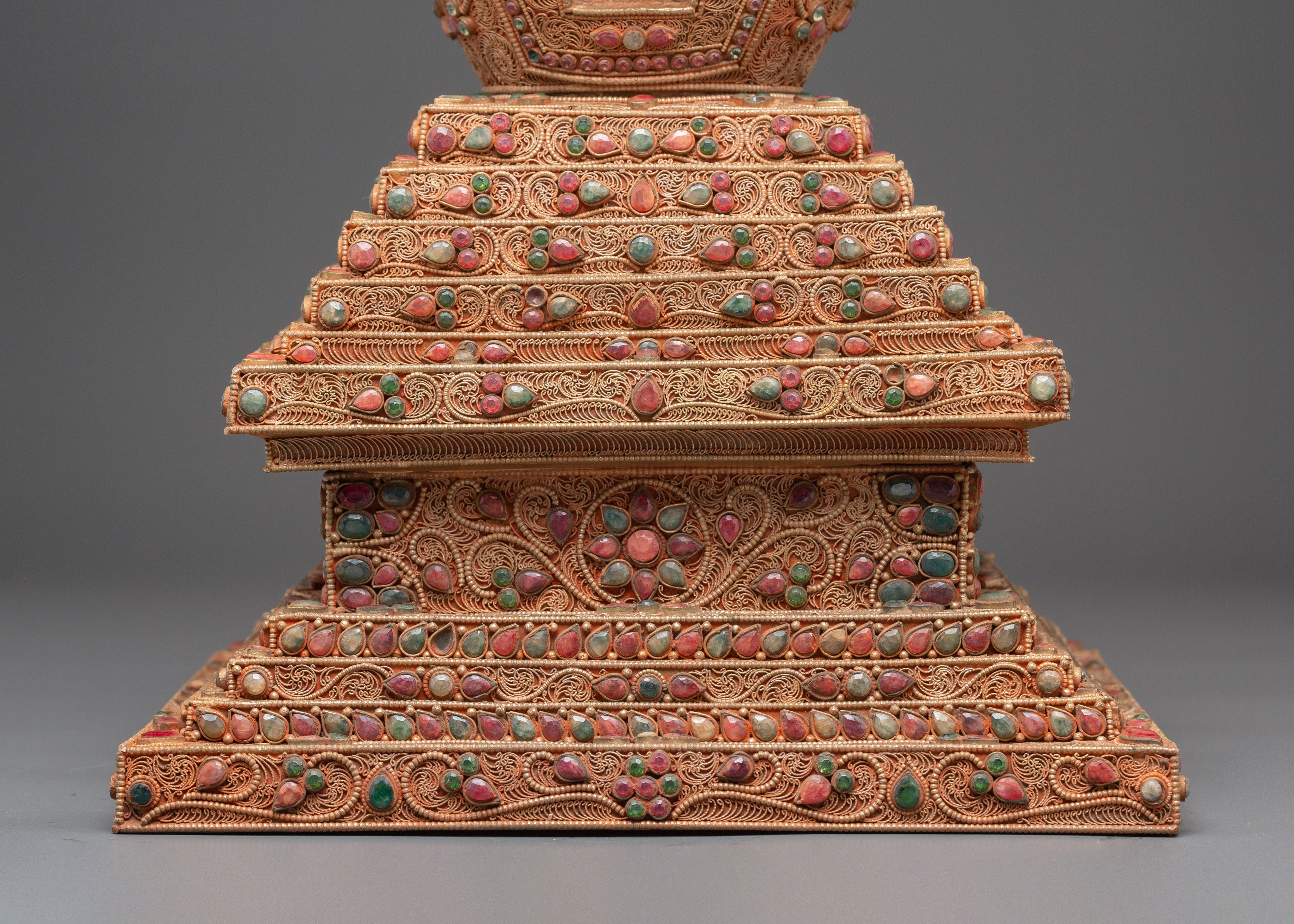 Stupa with Turquoise | Sacred Buddhist Shrine Relic