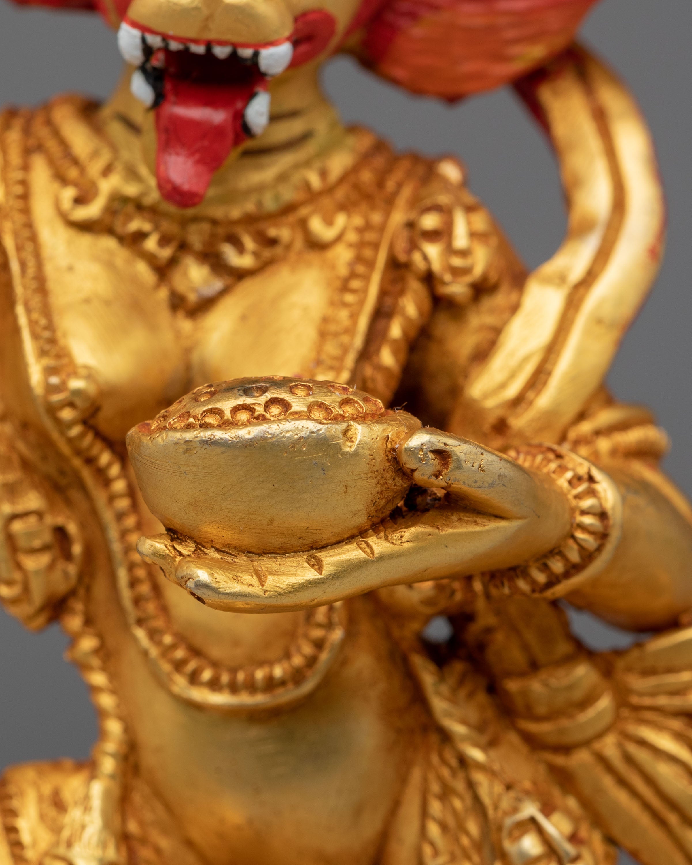 Handmade Buddhist Simhamukha Statue | Tibetan Goddess Sculpture