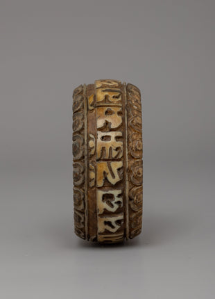 Traditionally Handcarved Mani Mantra Bangle | Tibetan Om Mani Padme Hum