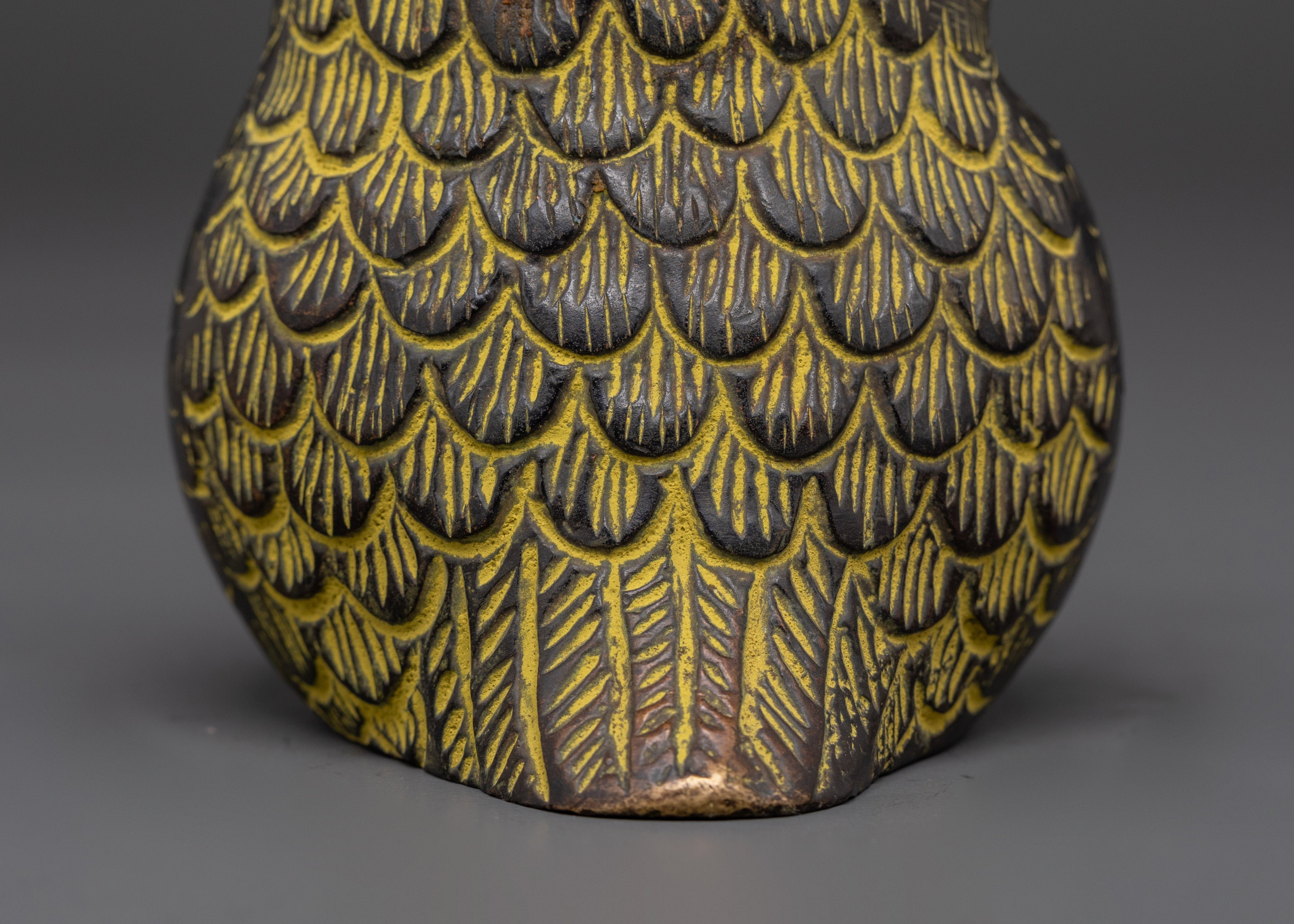 Tibetan Owl Symbol Sculpture | Handcrafted Brass Owl Figurine