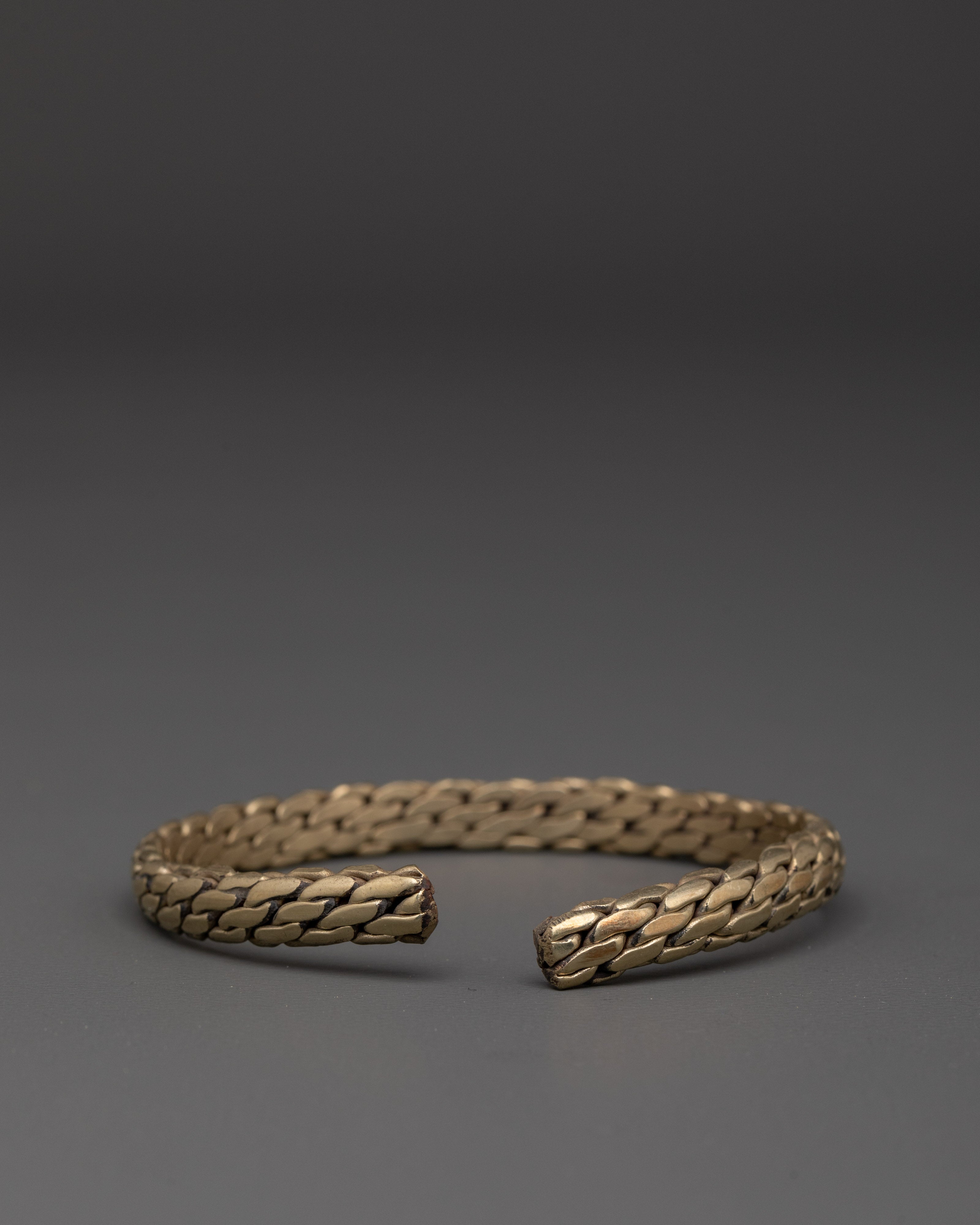 Handmade Woven Cuff Bracelet | Twisted White Metal Spiritual Cuff for Energy Balance
