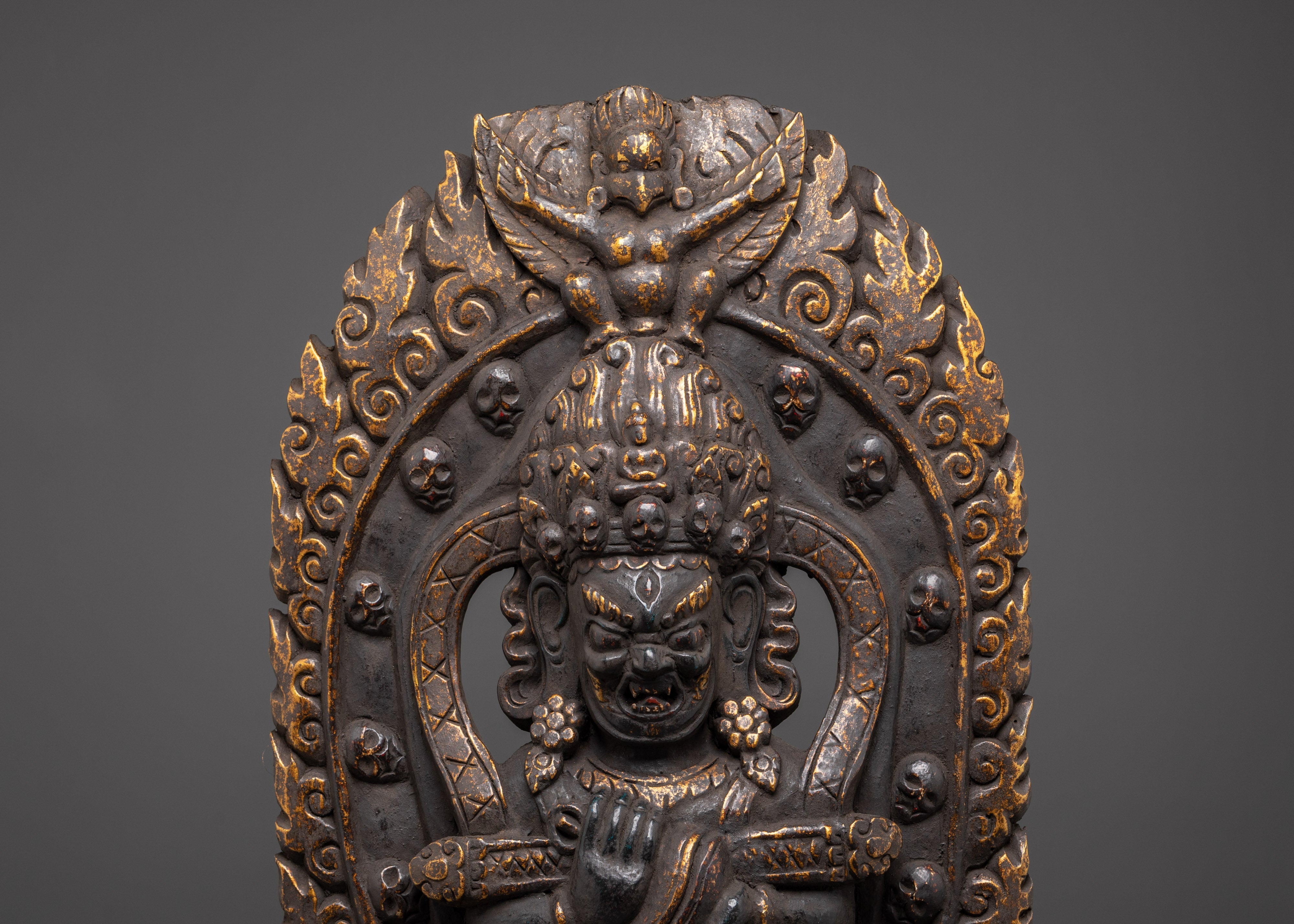 Handcrafted Shakya Mahakala Sculpture | Tibetan Protector Deity