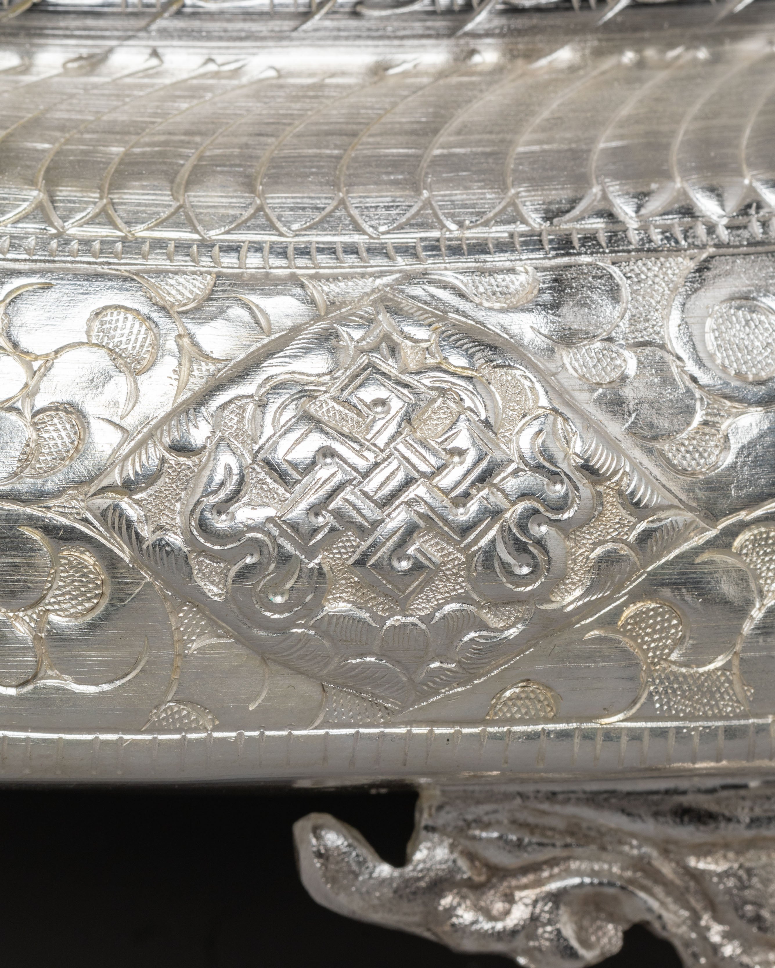 Buddhist Urli Bowl | Elegant Decorative Vessel with Vishva Vajra Design
