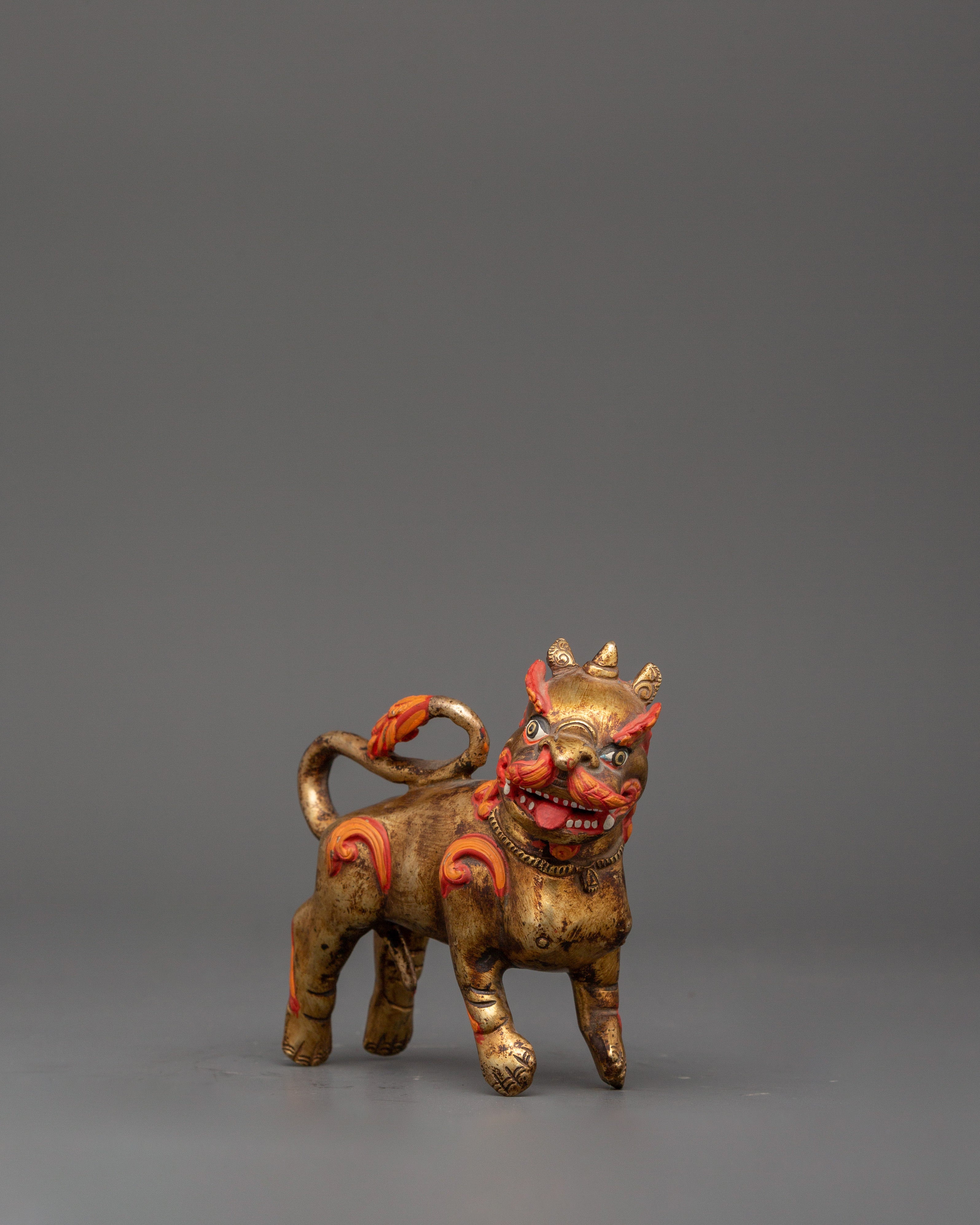 Handcrafted Pair of Tibetan Snow Lion Statues | Foo Dogs Crafts