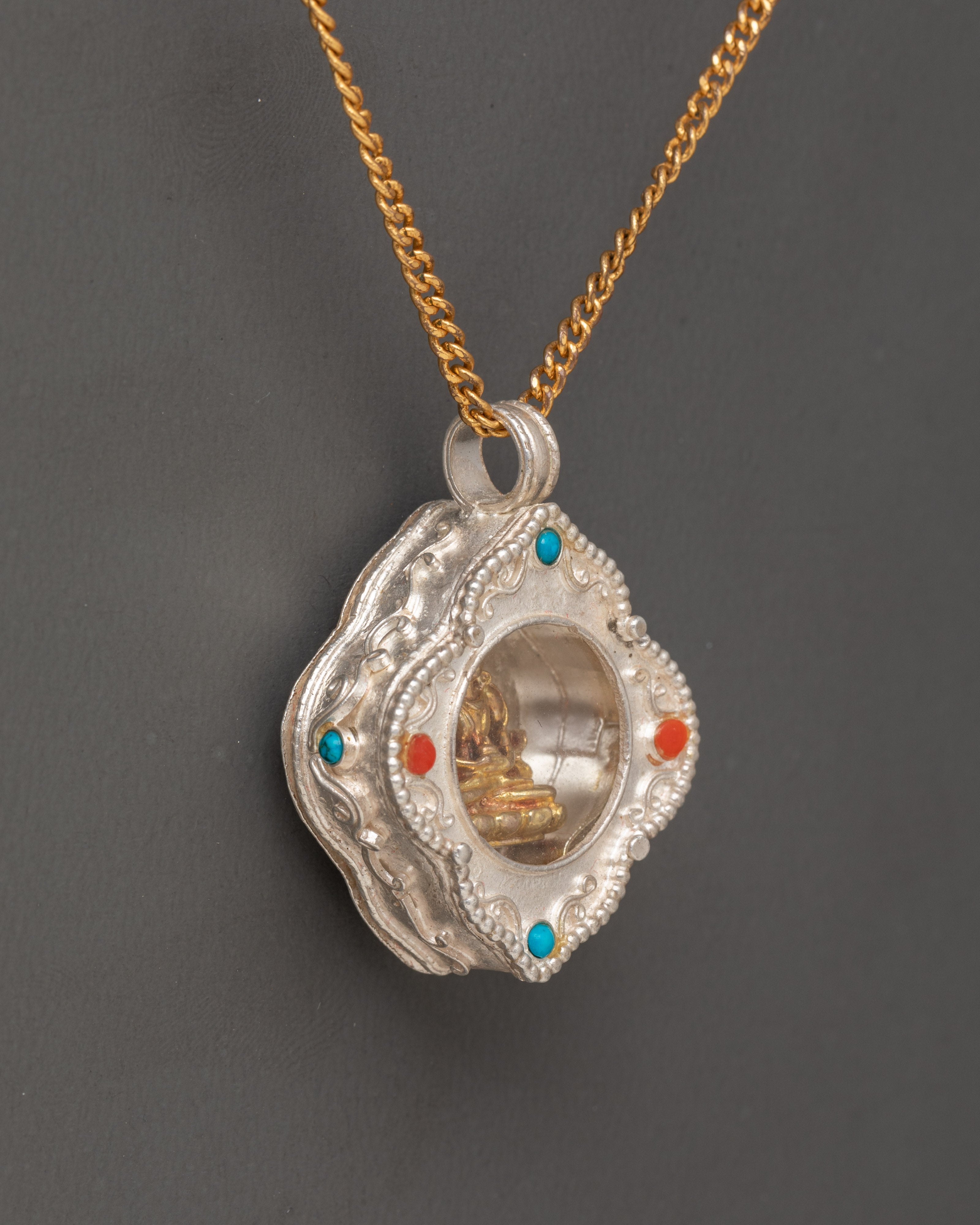 Handcrafted 98% Silver Jatukam Locket Pendant | Sacred Protection Talisman Jewelry