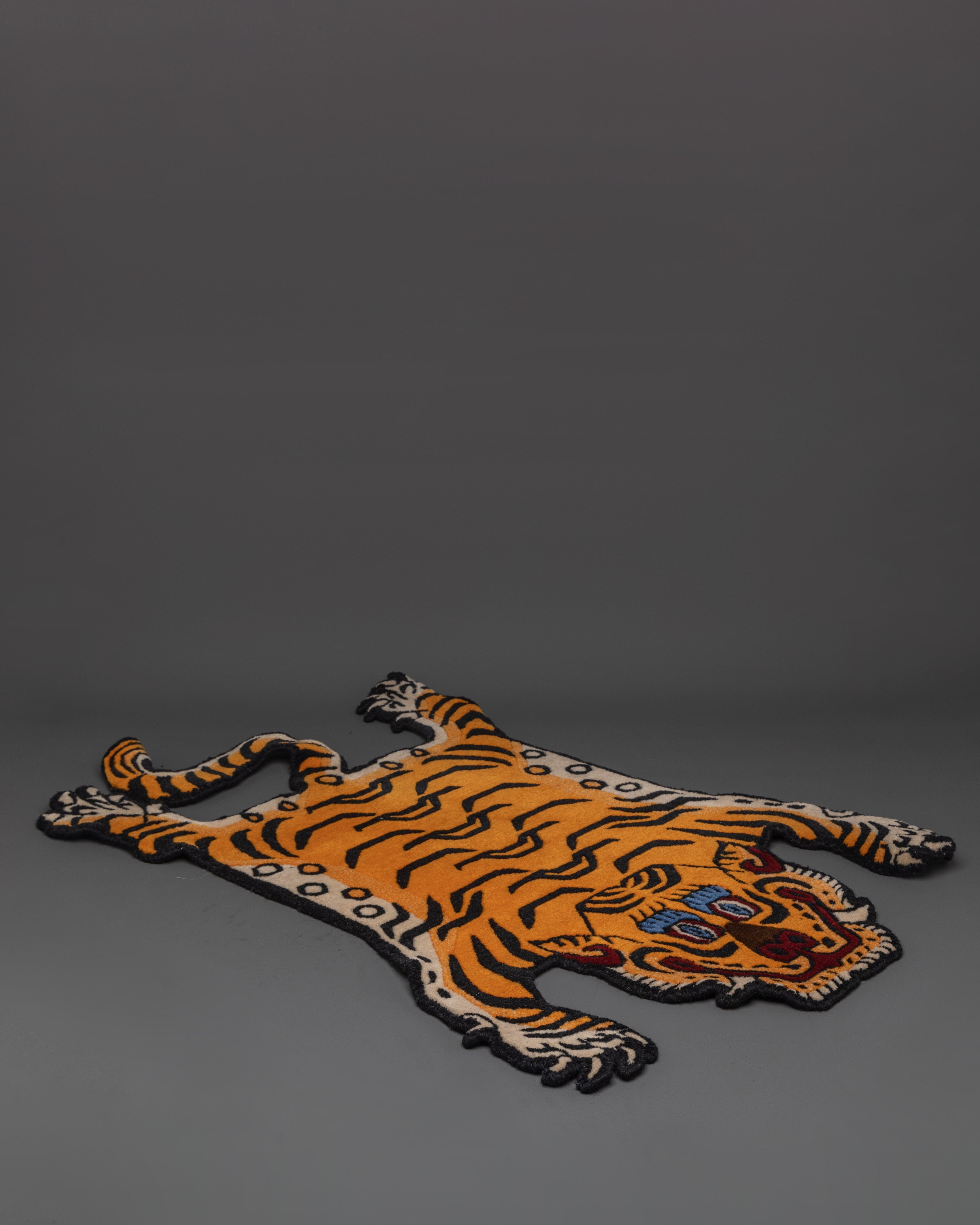 Hand Knotted Tiger Designed Rug | Tibetan Wool Craft
