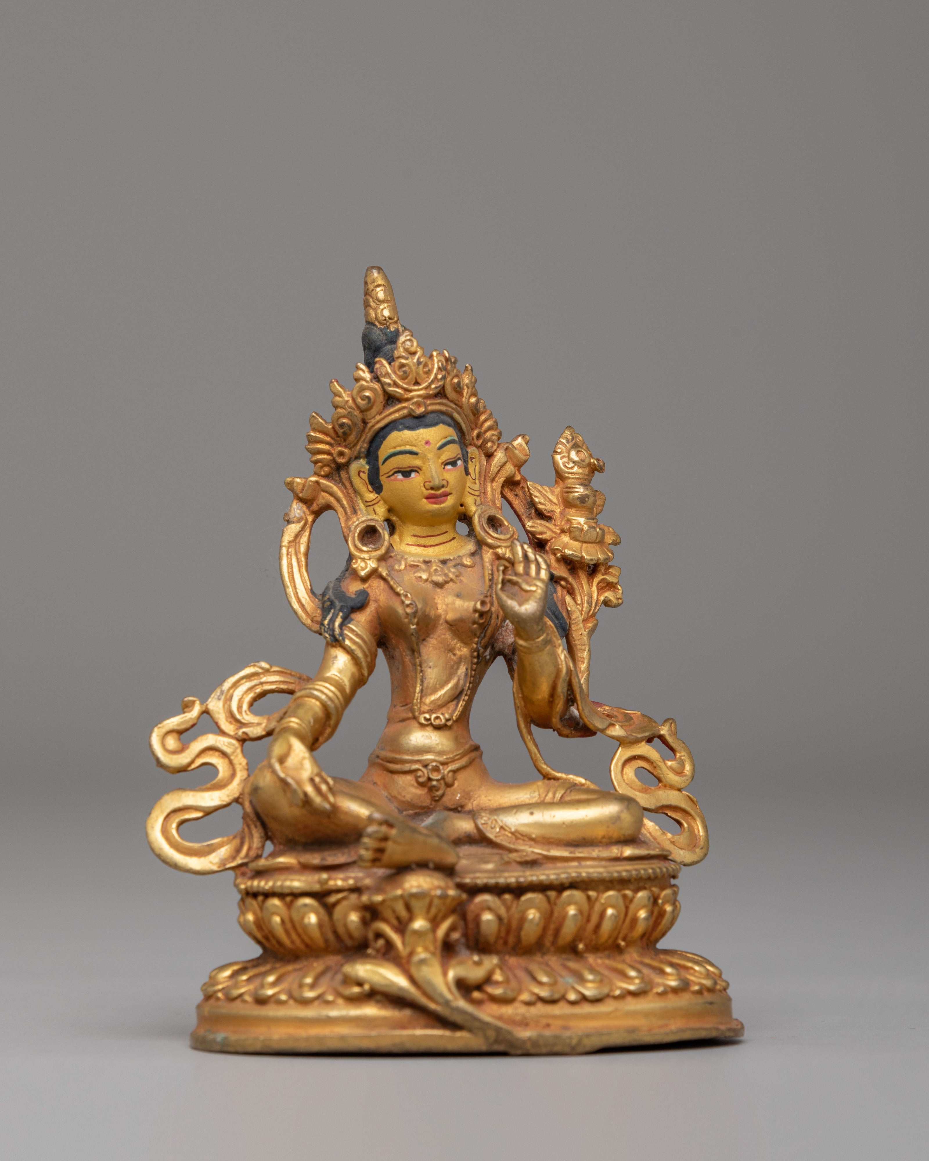 Scared Green Tara Deity Statue | Buddhist Bodhisattva of Swift Compassion