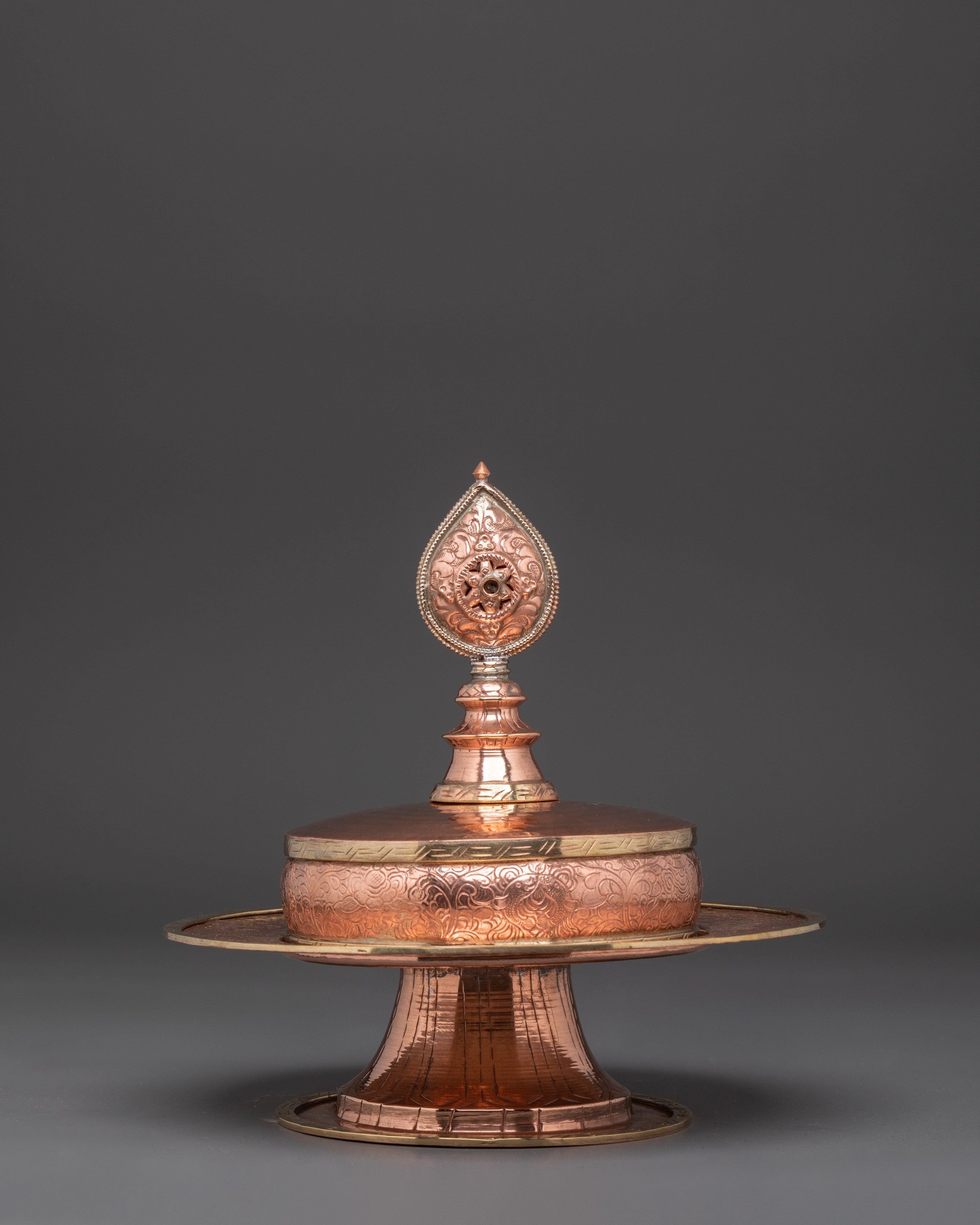 Handcrafted Tibetan Buddhist Mandala Set | Copper Mandala for Sacred Rituals