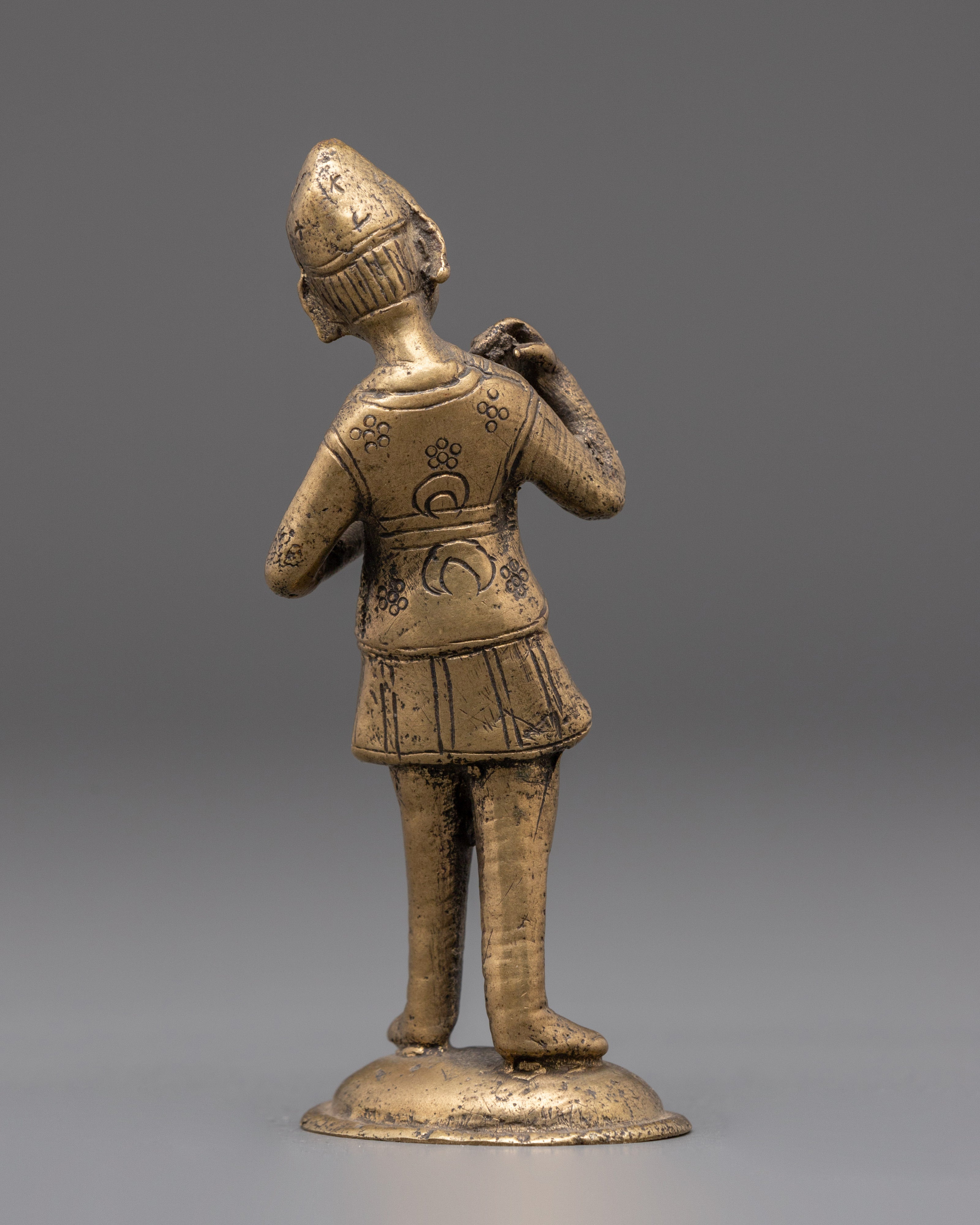 Traditional Musical Statue | Brass Musician Figurine with Antique Finish