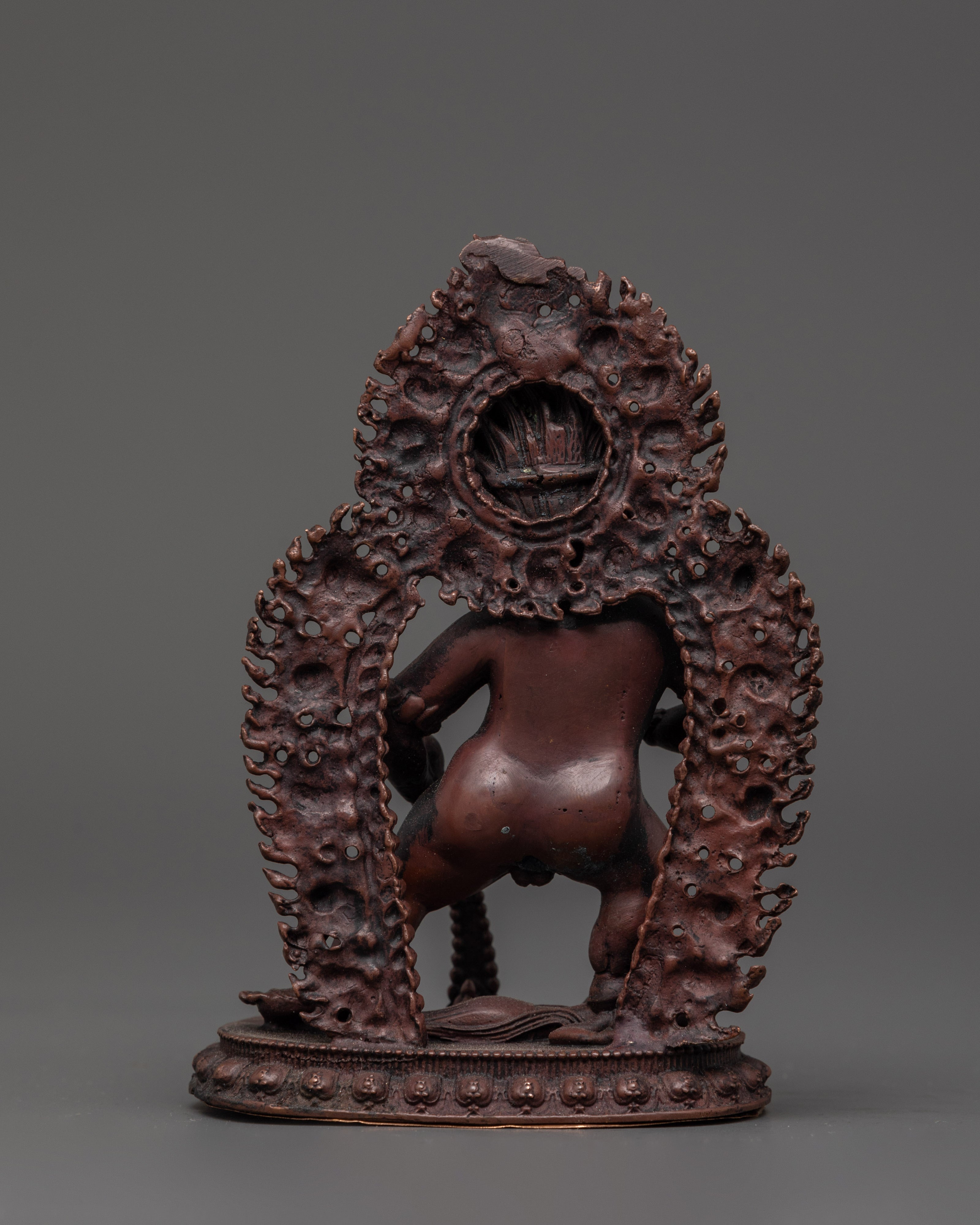 Oxidized Copper Black Dzambhala Statue | Buddhist Wealth Deity for Prosperity & Protection