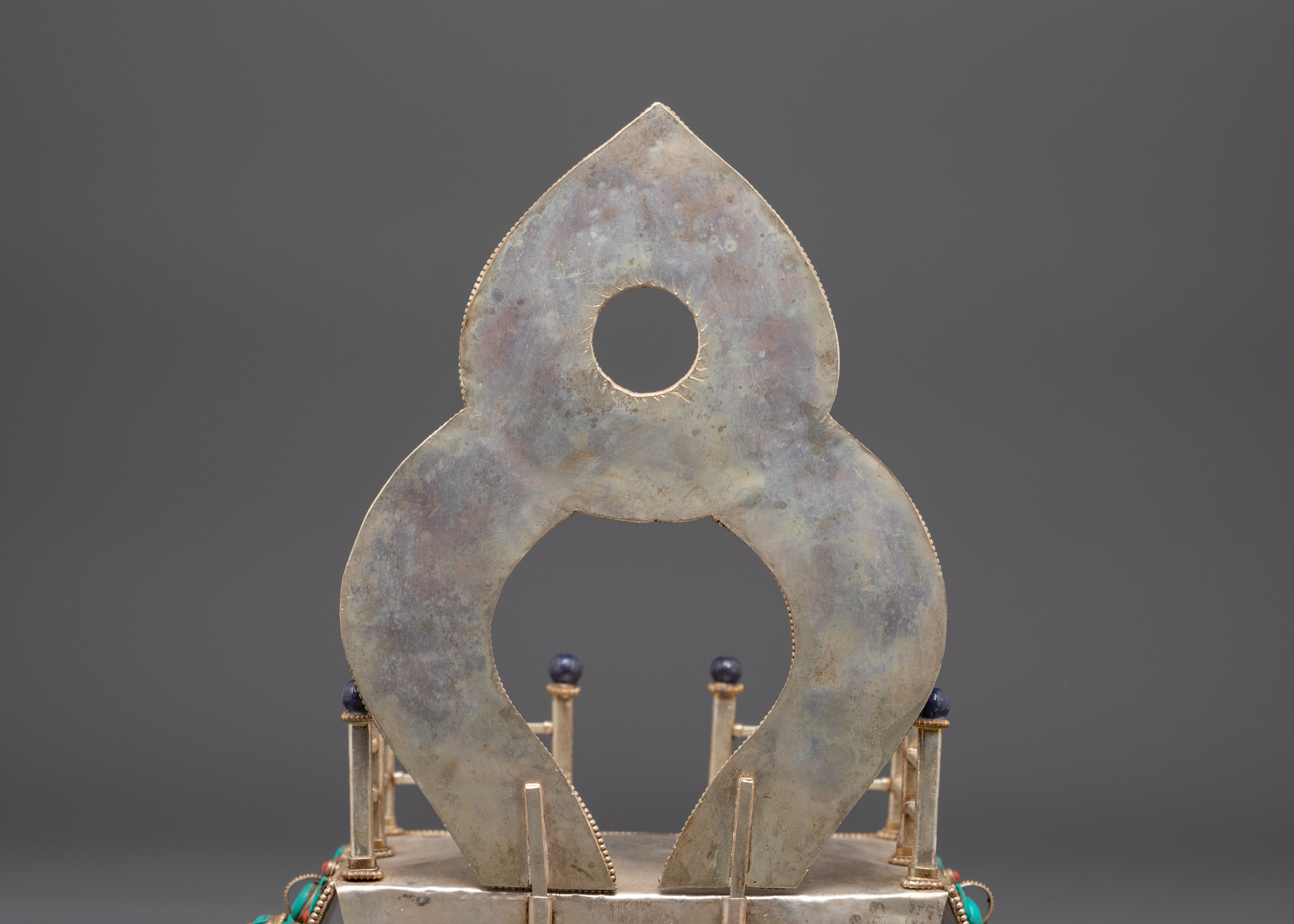 Traditional Buddhist Throne | Sacred Copper and Gold Plated Art Piece