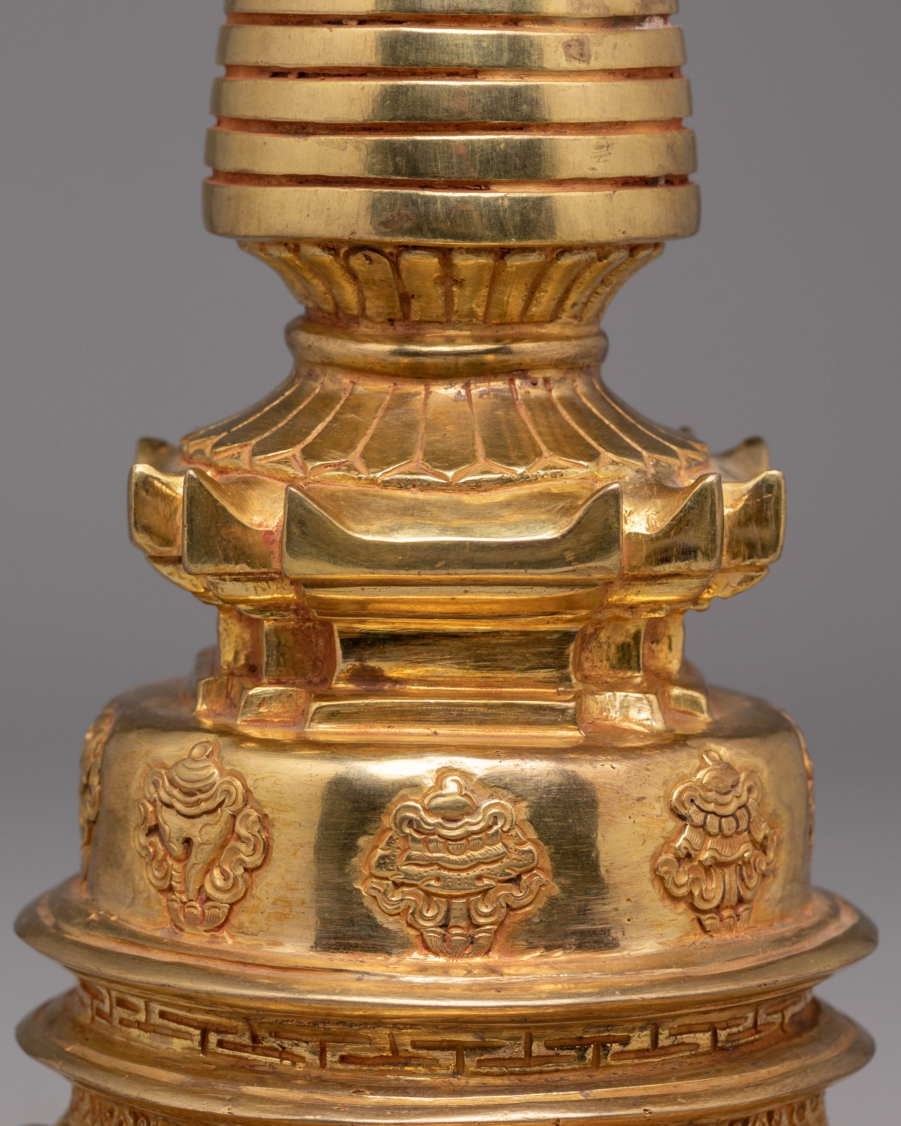Handmade Golden Stupa for Ritual User | Gold Plated Stupa