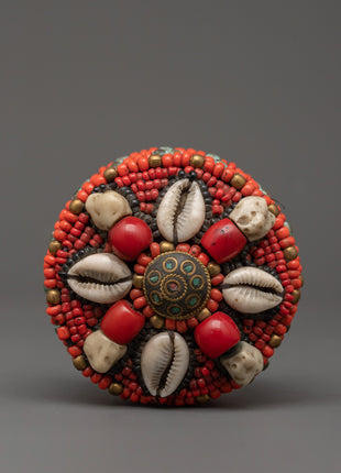 Handcrafted Beaded Jewelry Box | Handmade Metal Treasure Box