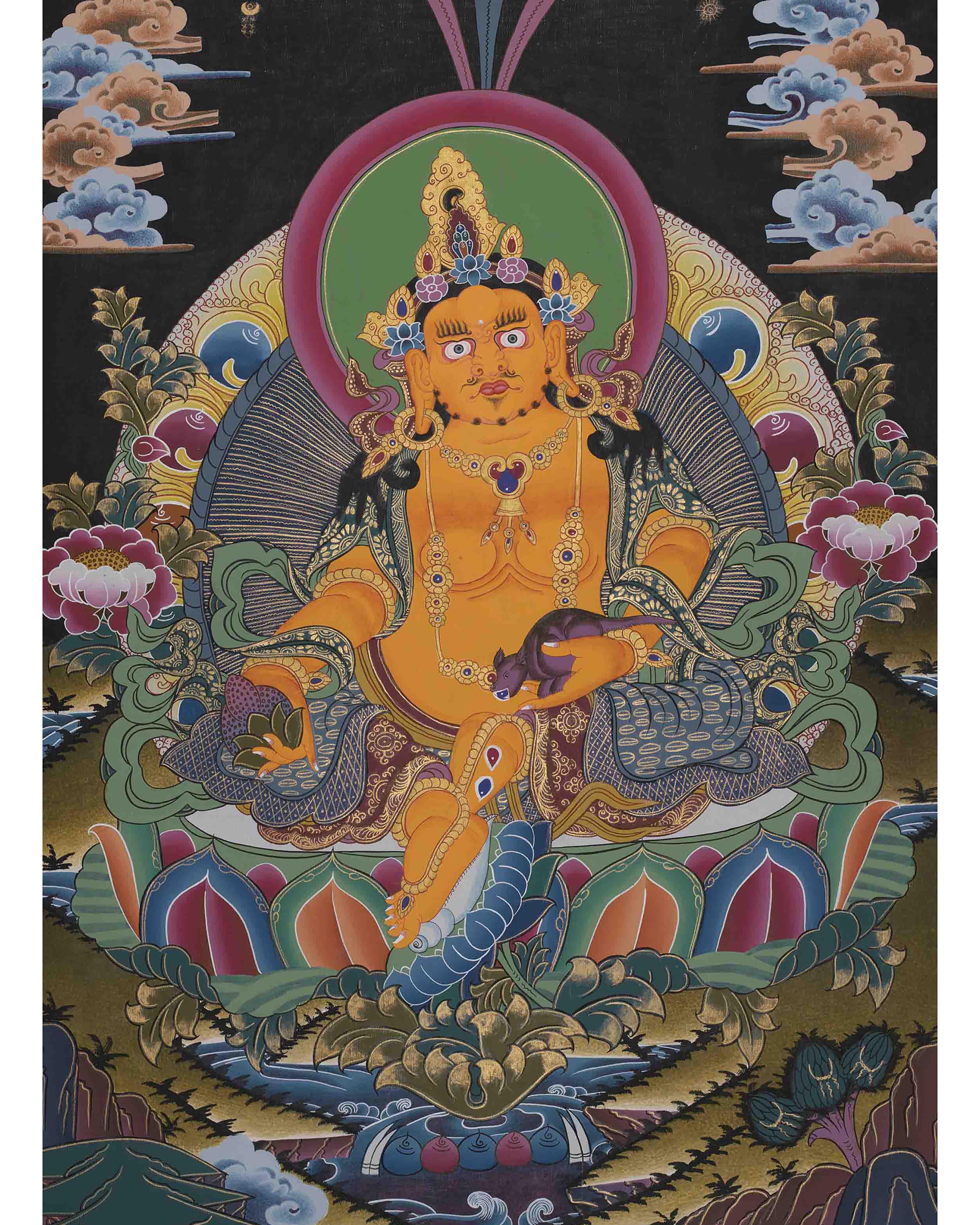 Dzambala Thangka Painting | Himalayan Buddhist Arts