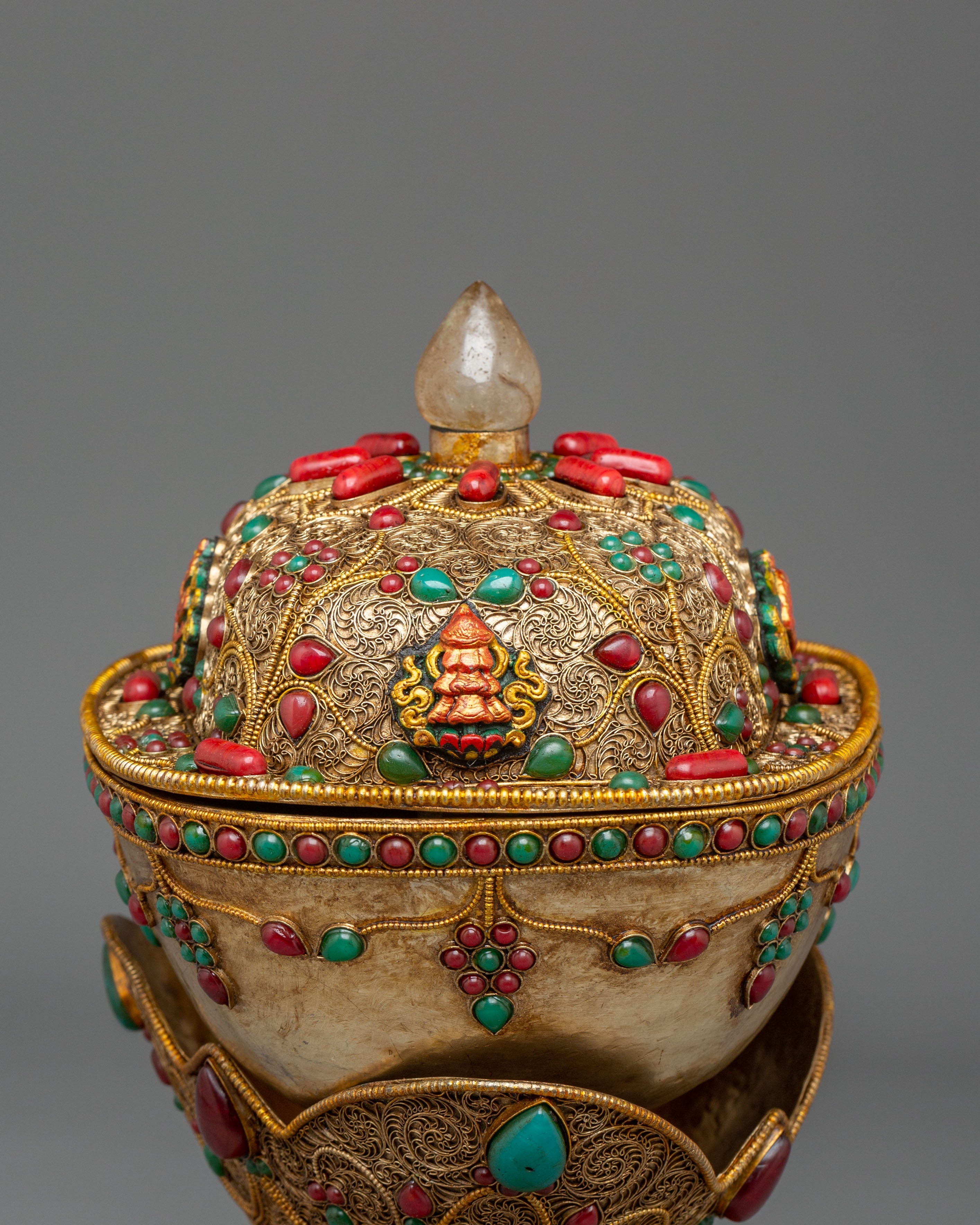 Kapala Skull Cup for Buddhist Rituals | Sacred Tibetan Offering Vessel