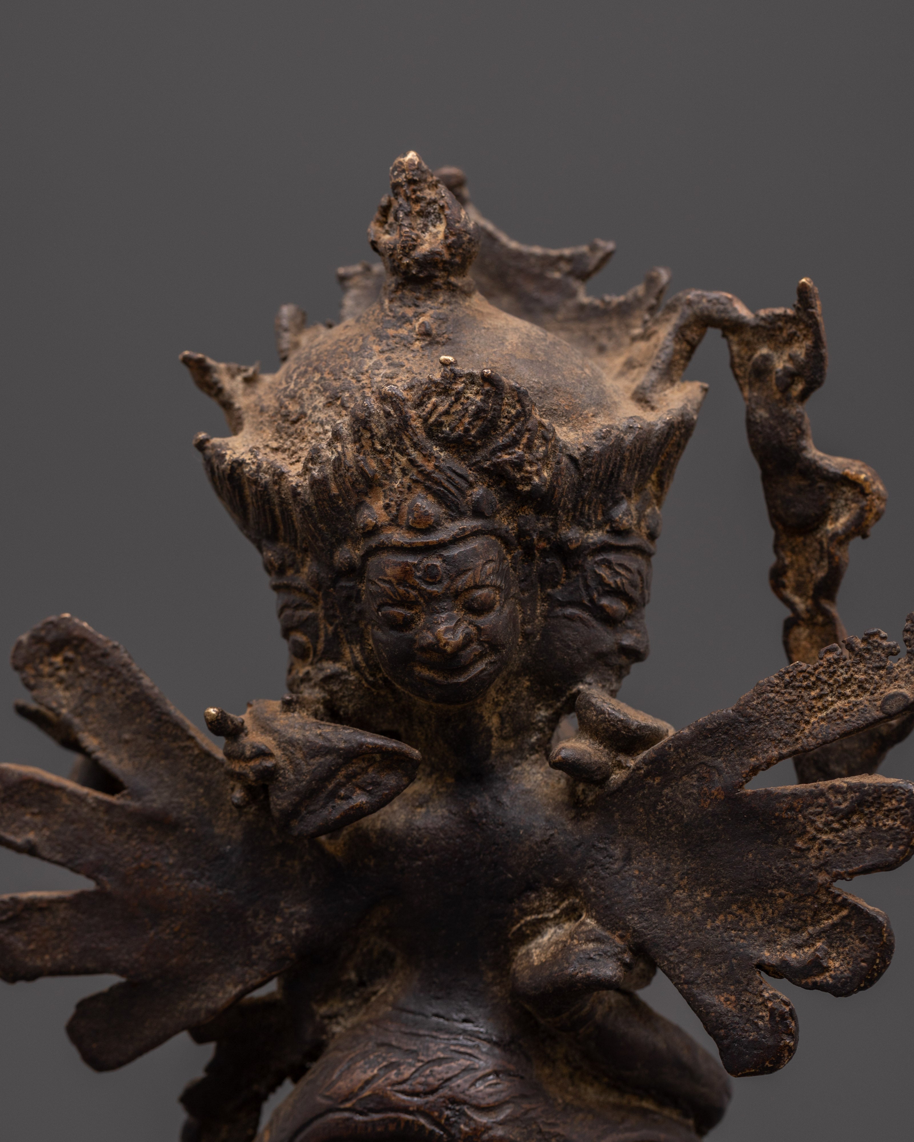 Handmade Hayagriva Yab-Yum Sculpture | Oxidized Copper Buddhist Statue