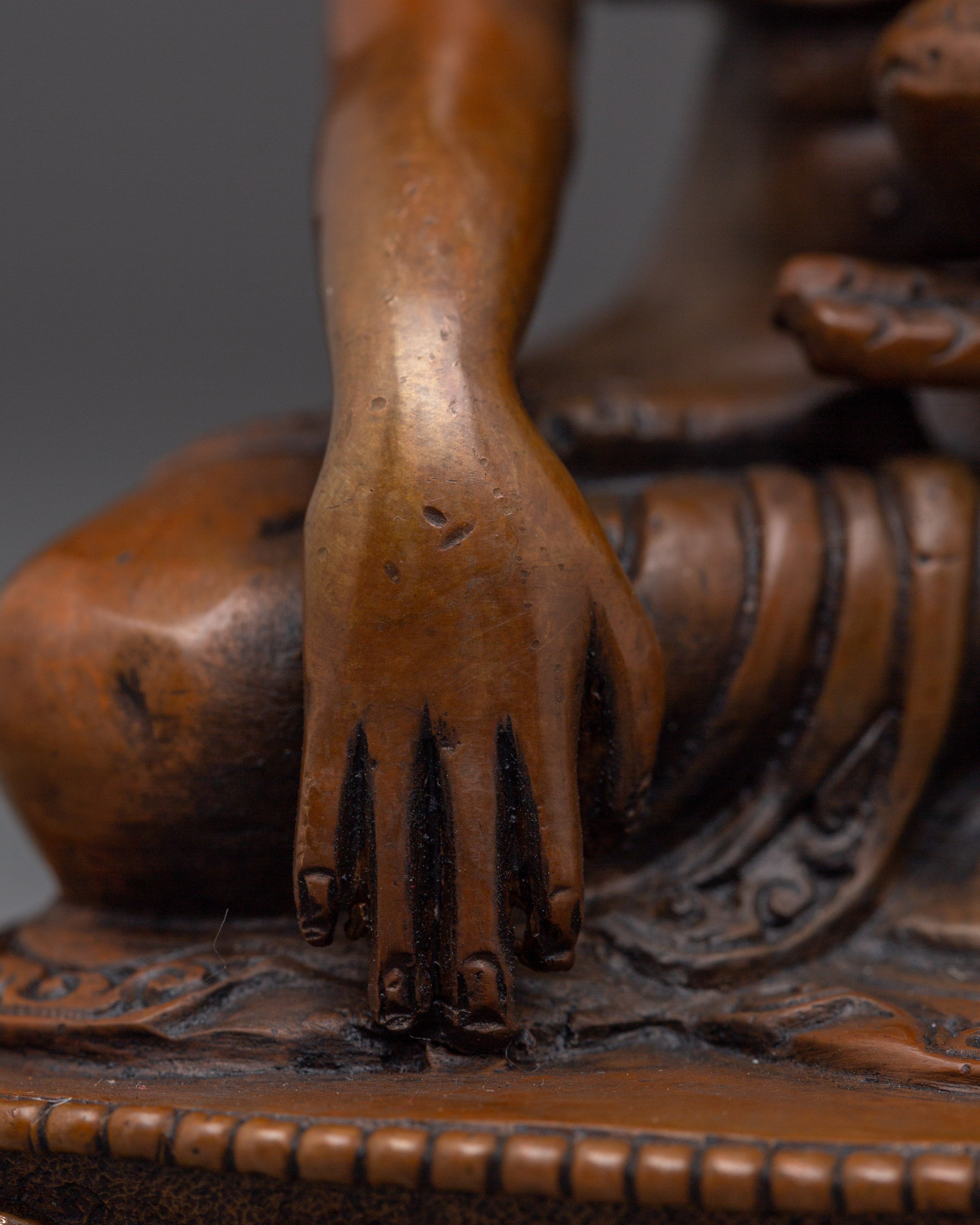 Handcrafted Meditation Shakyamuni Buddha Copper Statue | Buddhist Sculpture for Altar