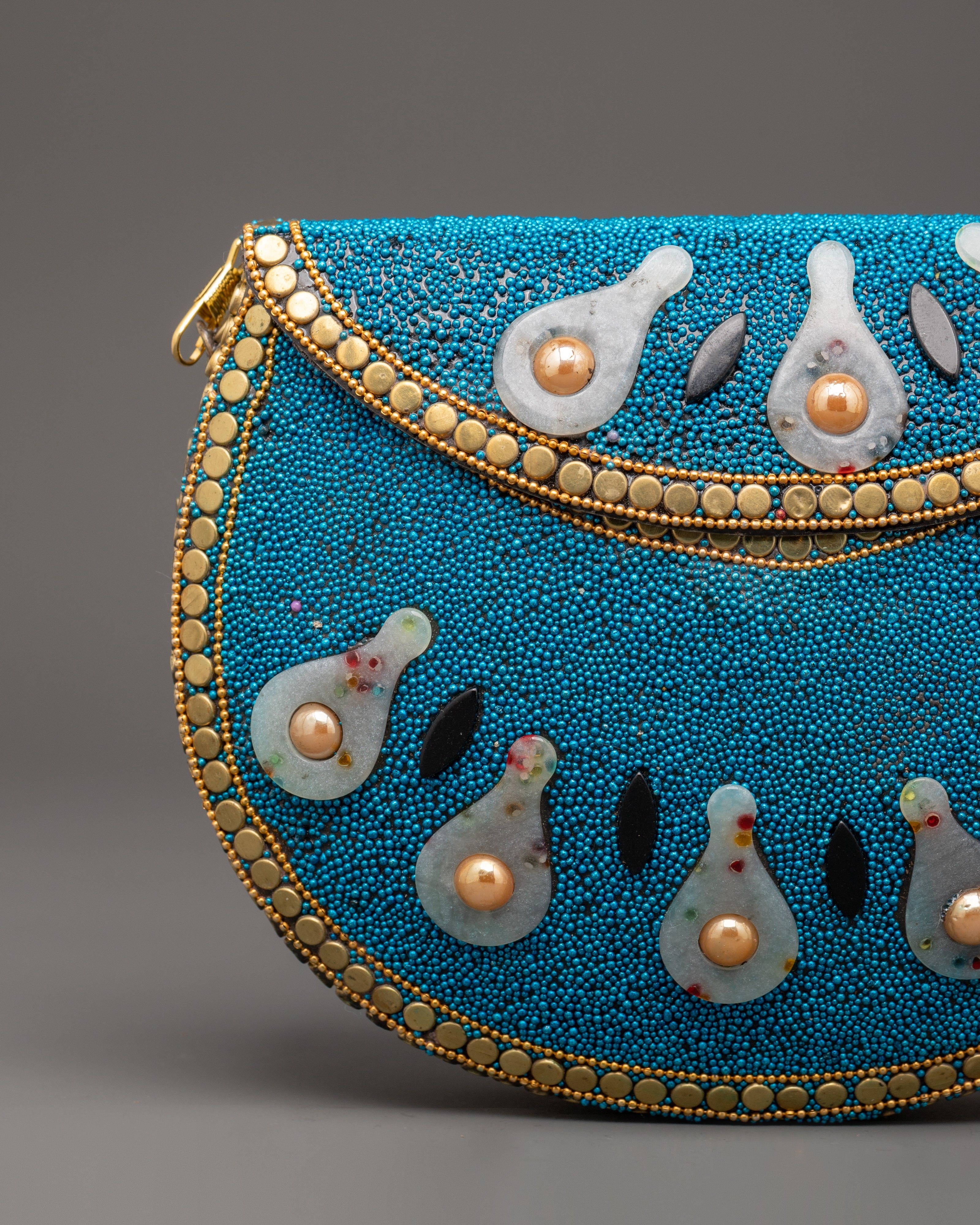 Handcrafted Beaded Side Bag | Clutch with Pearls