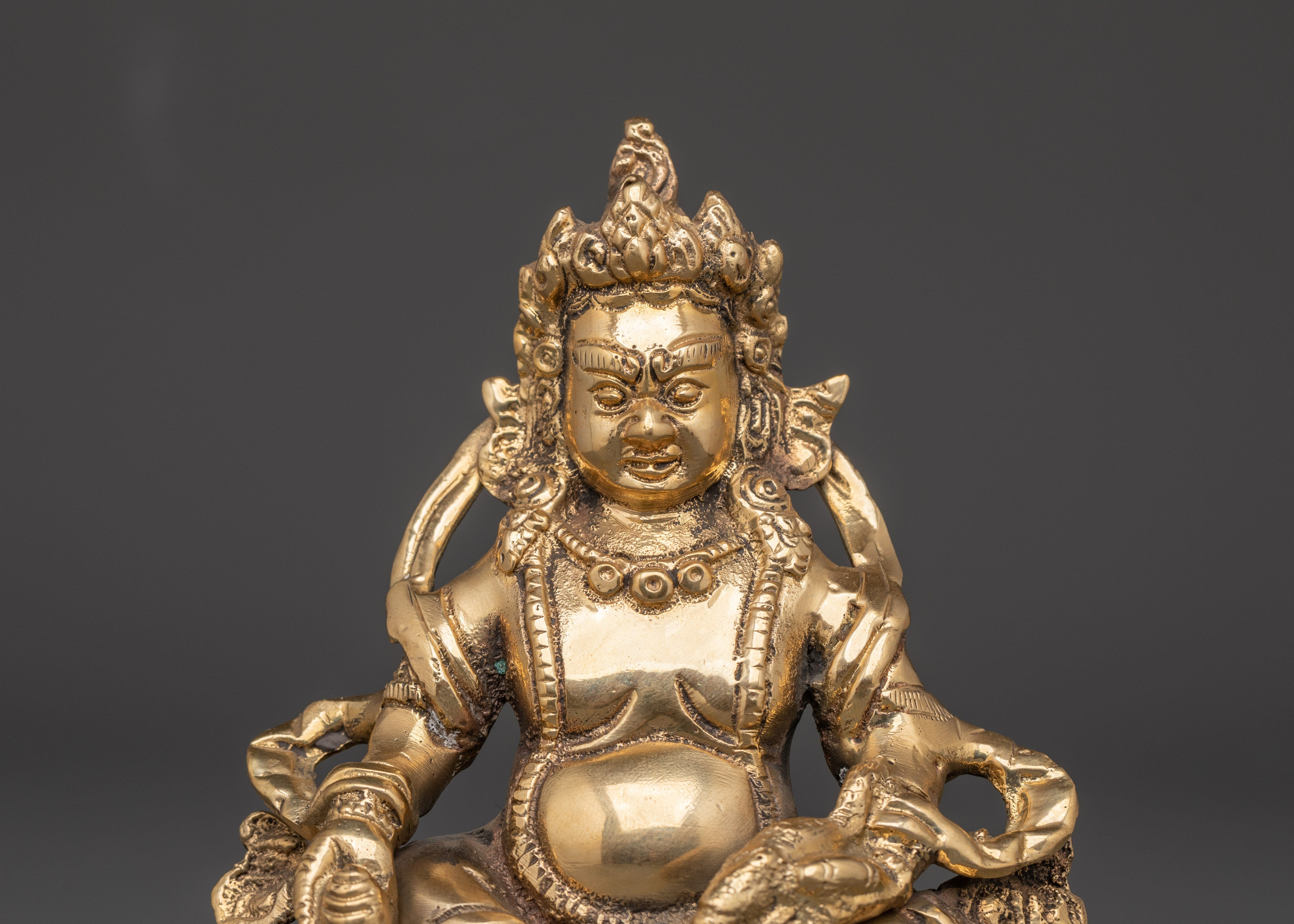 Handcrafted Brass Dzambhala Statue | Wealth Deity of Prosperity and Abundance