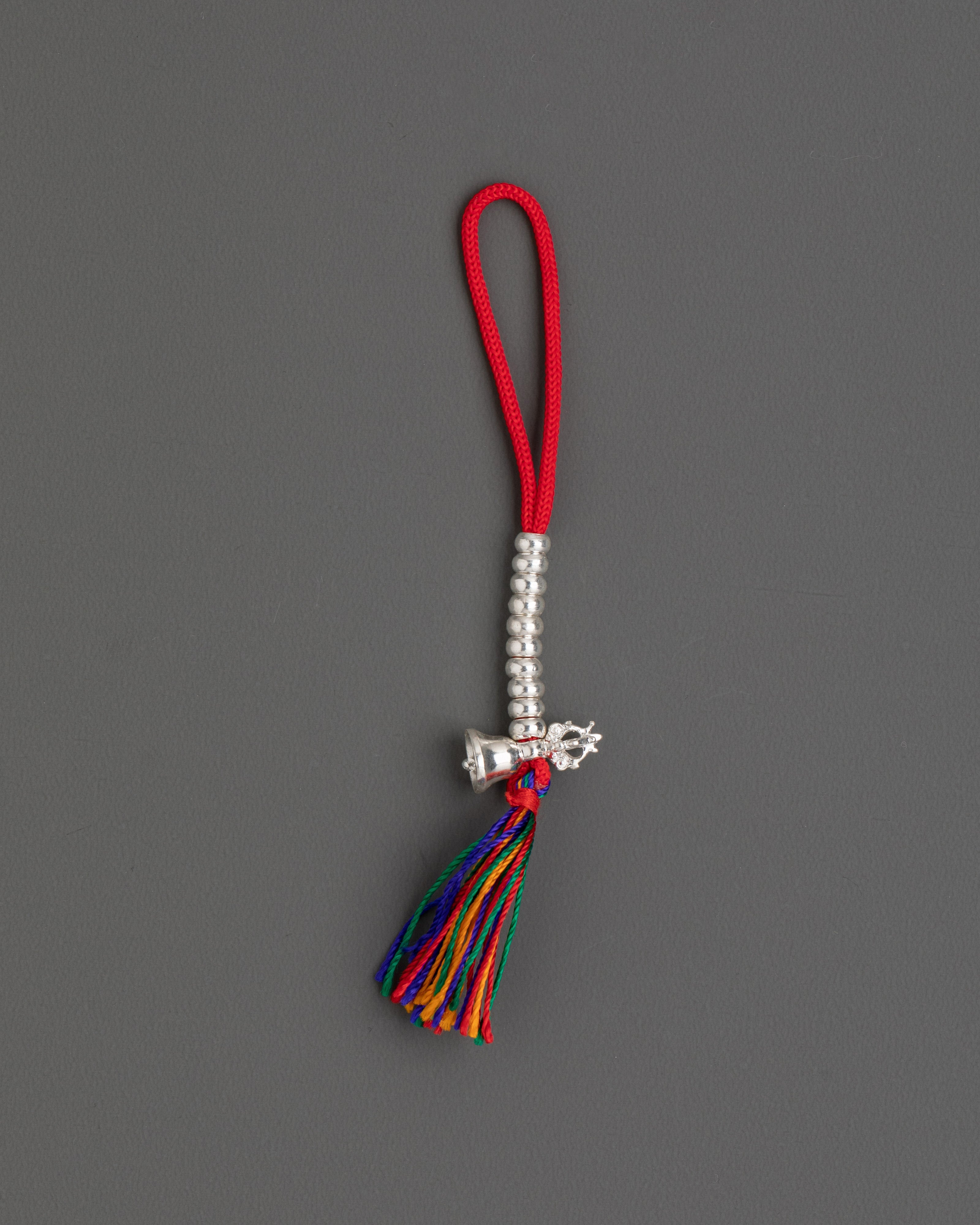 Chupsel Ritual Item | Handcrafted Silver Tassel with Colorful Threads
