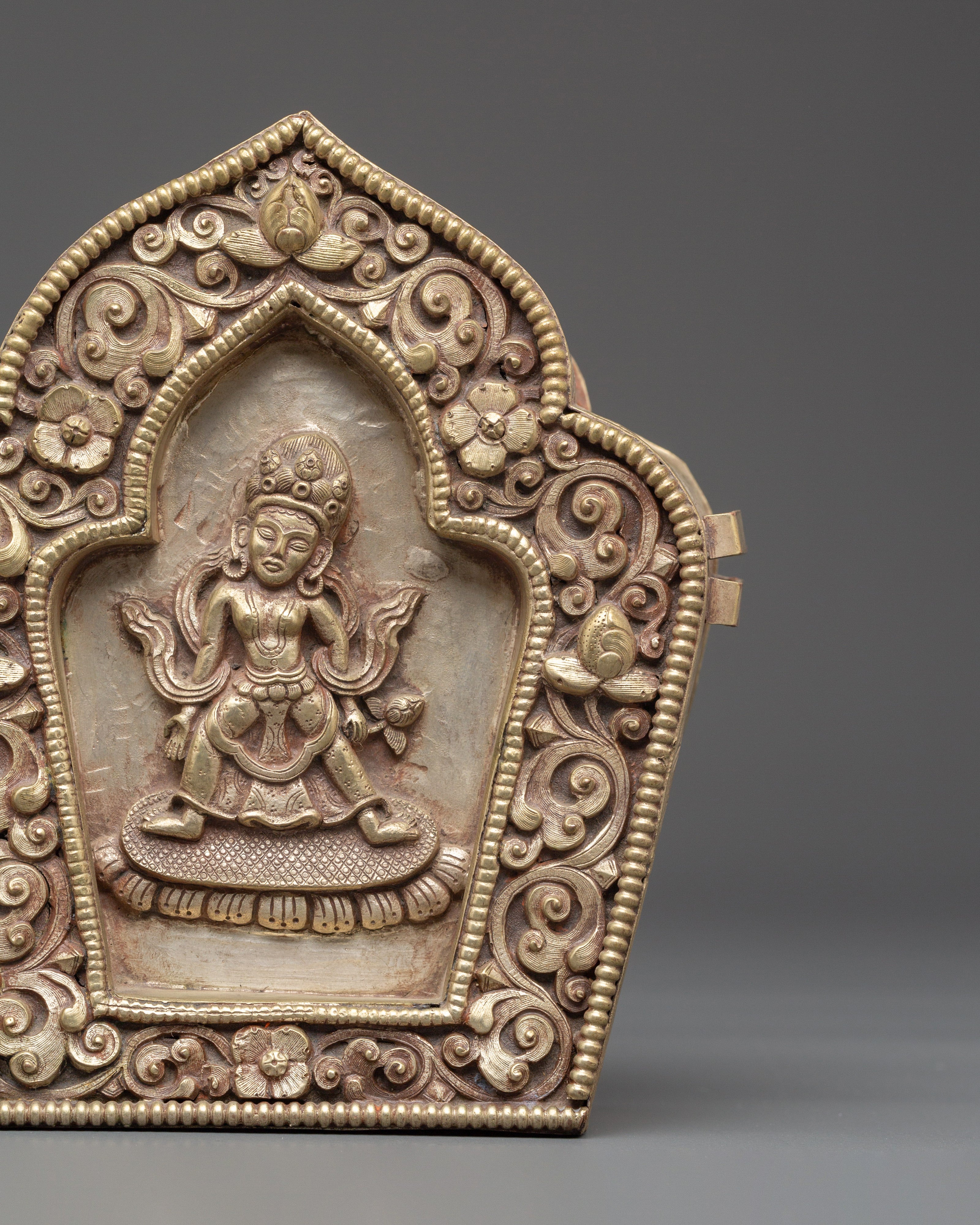 Sacred Protection Ghau Box | Copper & Silver Plated with Divine Deity Motif