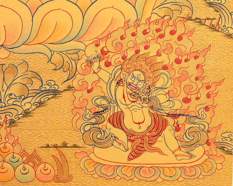 Full Gold Hand-Painted Vajrasattva Thangka | Divine Wisdom for Home Decor